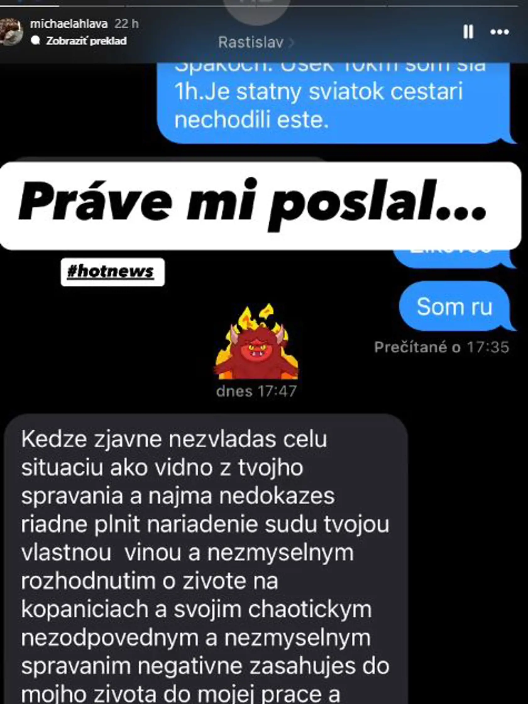 Hlaváčková zverejnila Brezovského správu.