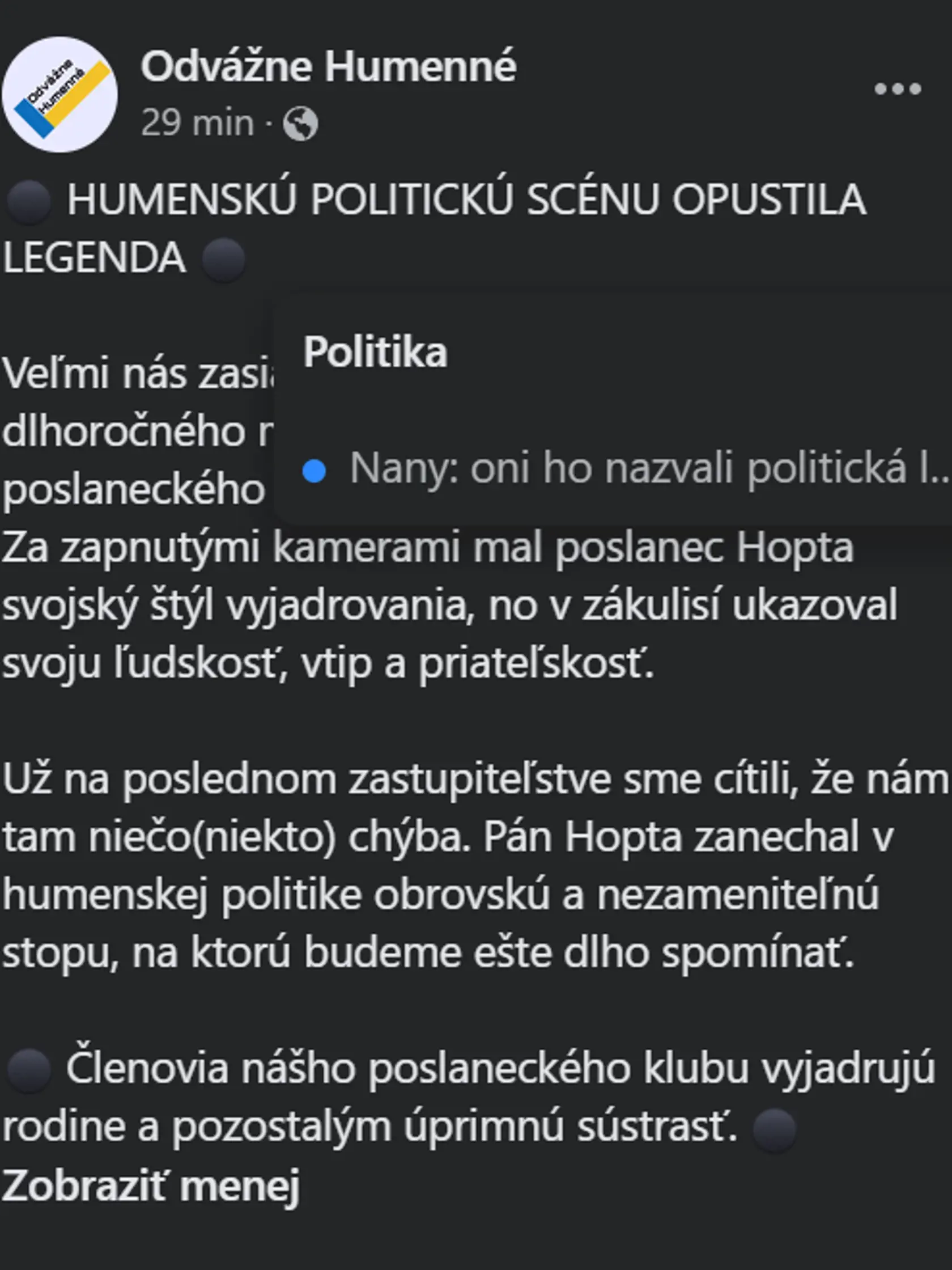 Ivan Hopta bol dlhoročný krajský poslanec Prešovského kraja. Takto na neho spomínajú bývalí kolegovia.