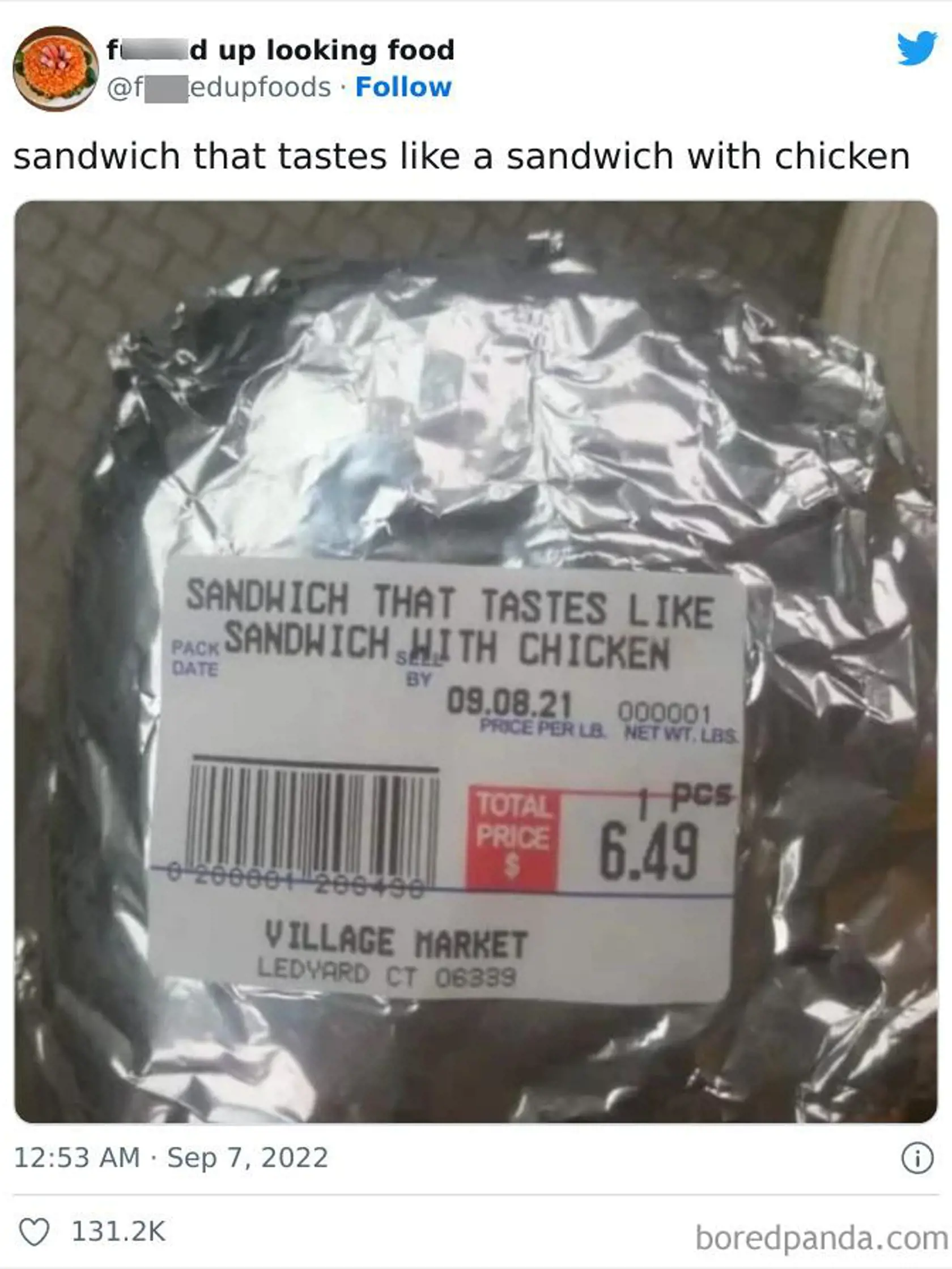 Sendvič, ktorý chutí ako kurací sendvič. Super reklama!