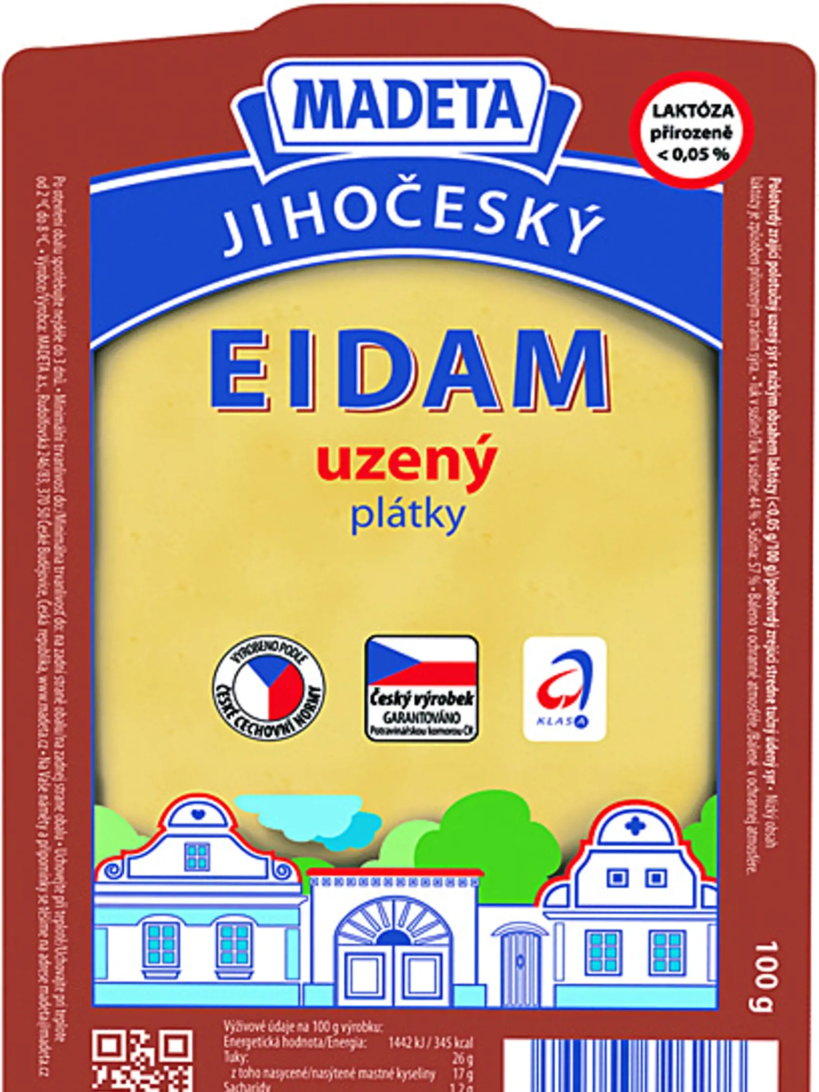 Jihočeský eidam, 100 g, cena 1,29 eura.