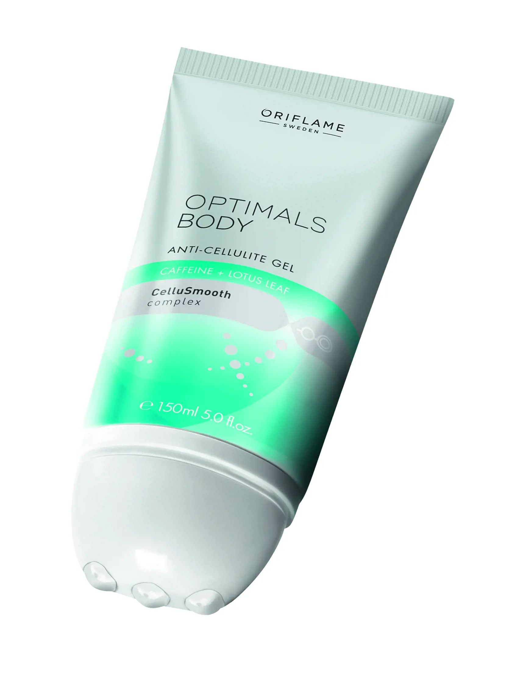 Gél proti celulitíde Optimals Body s kofeínom a výťažkom z lekna s guľôčkovým aplikátorom, Oriflame, 150 ml, 15,90 €