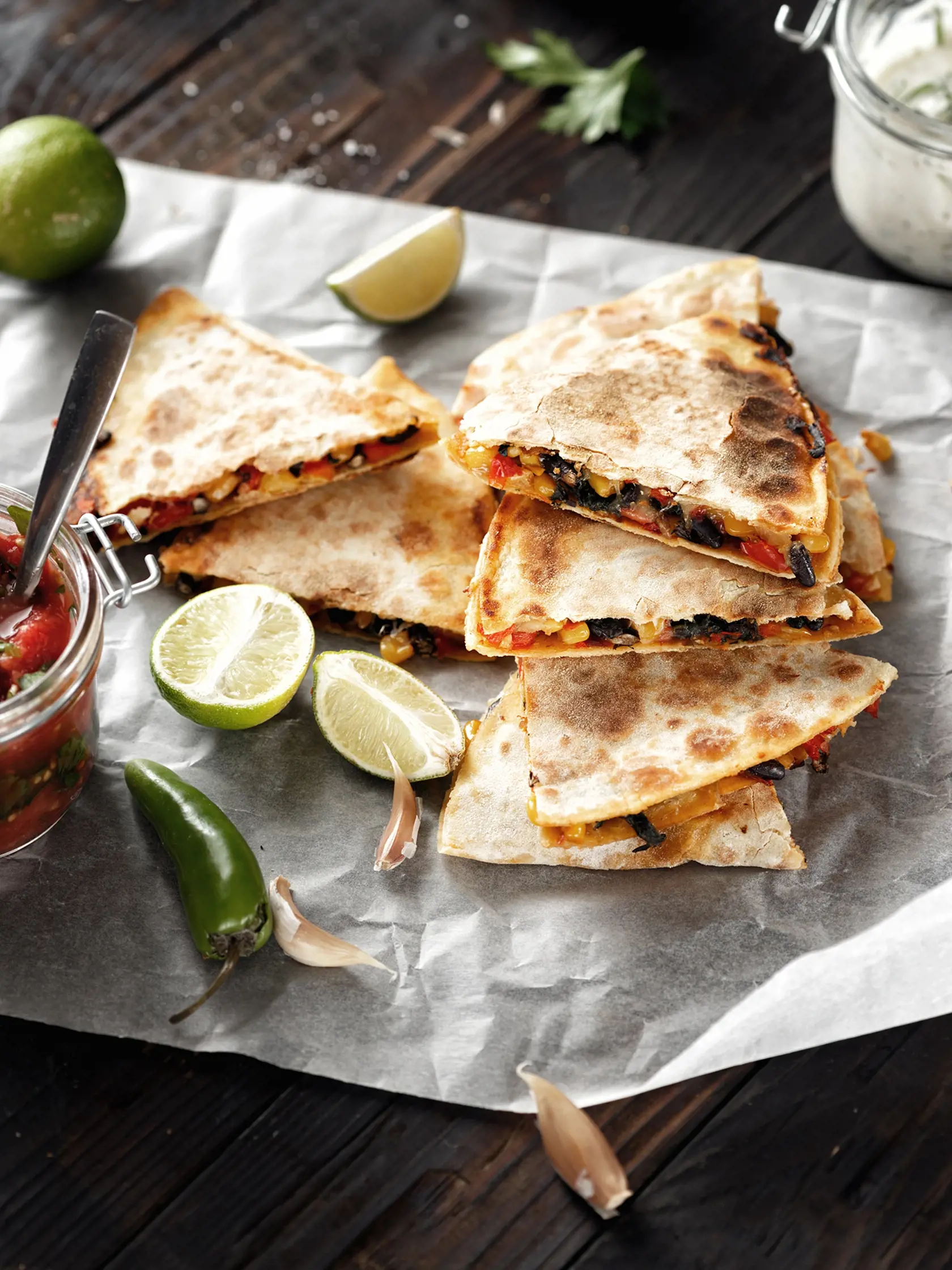 Zeleninové quesadilly s guacamole