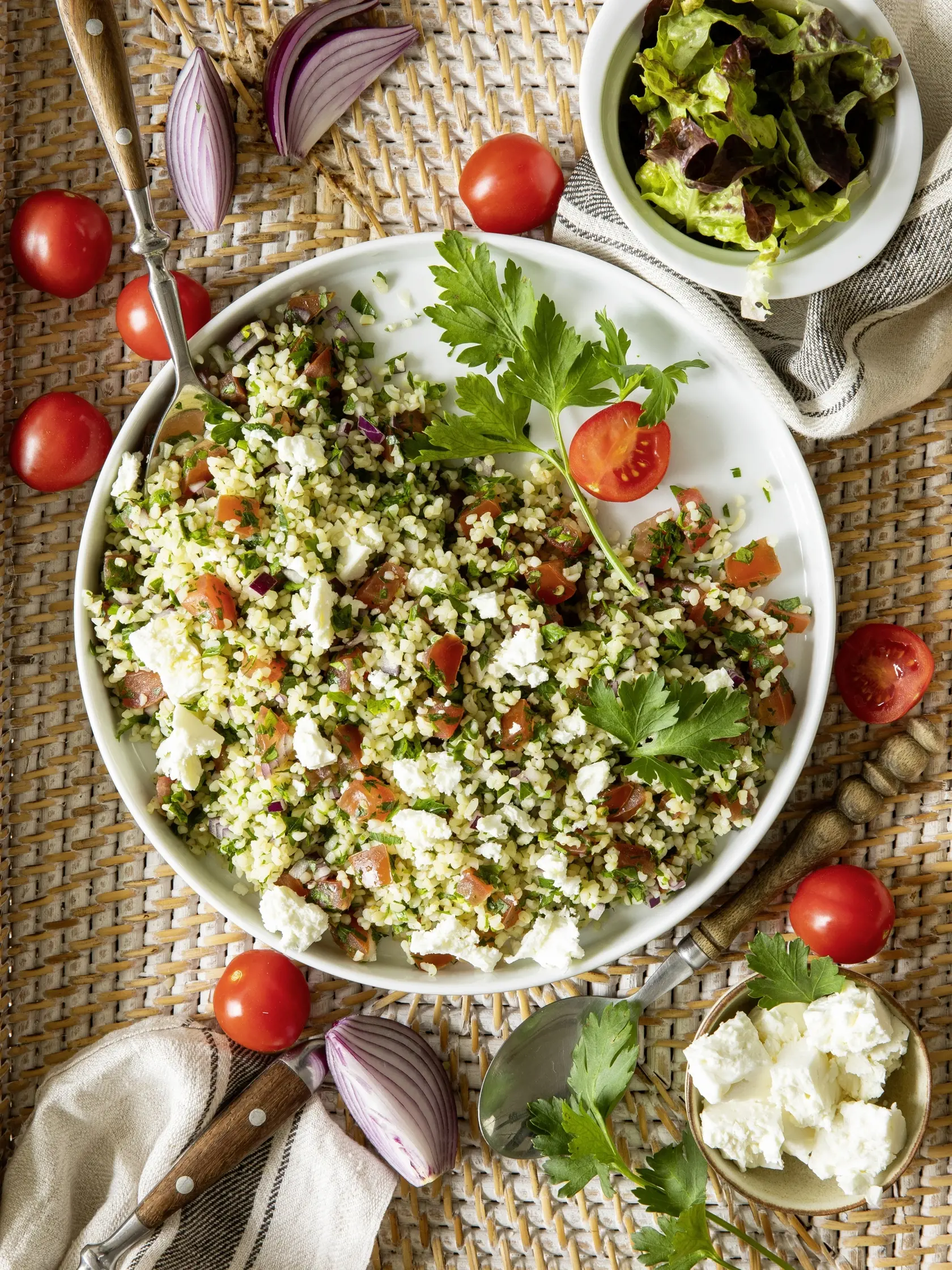 Tabbouleh s bulgurom.