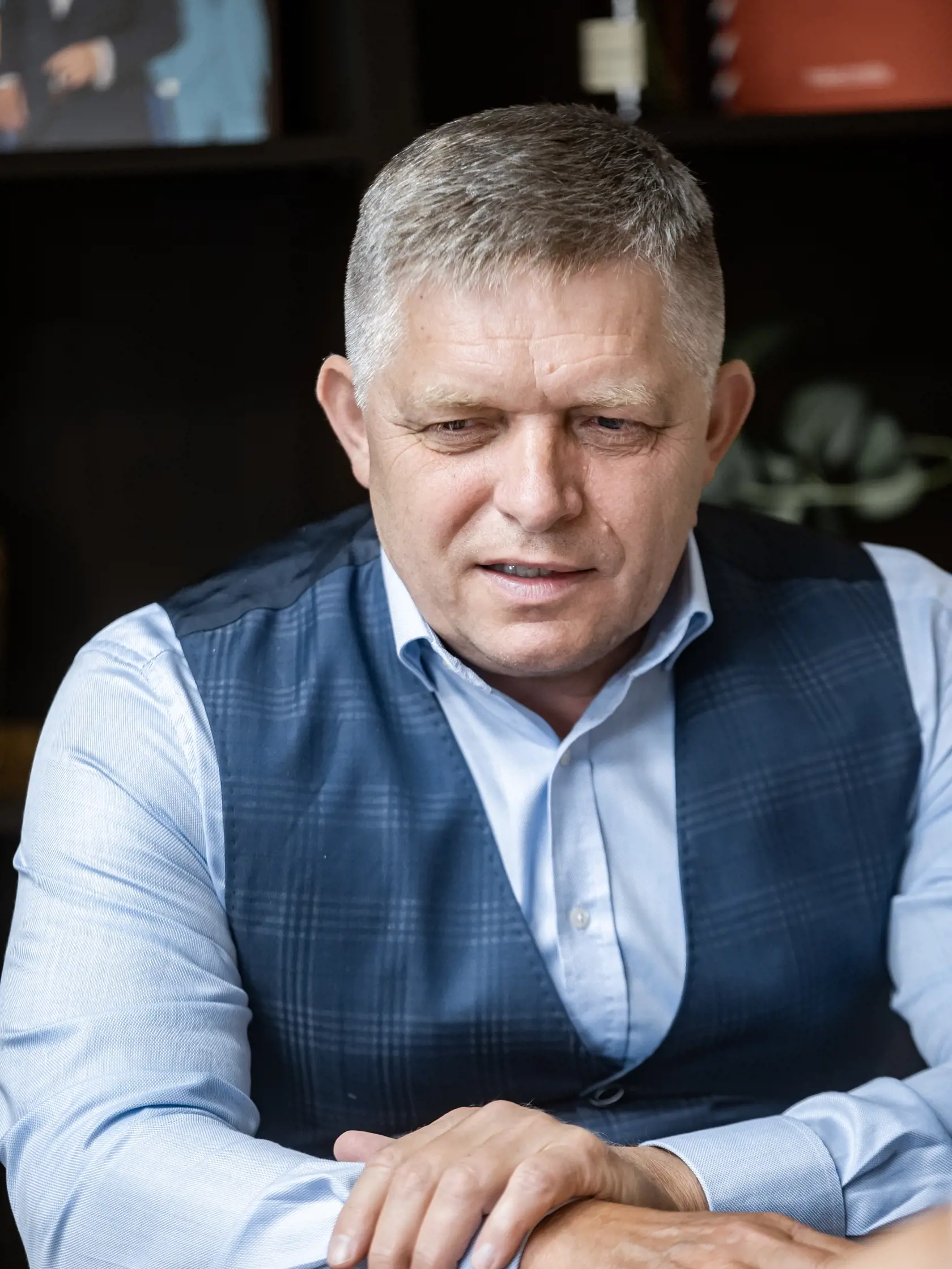 Na snímke je líder strany -  SMER SD Robert Fico.