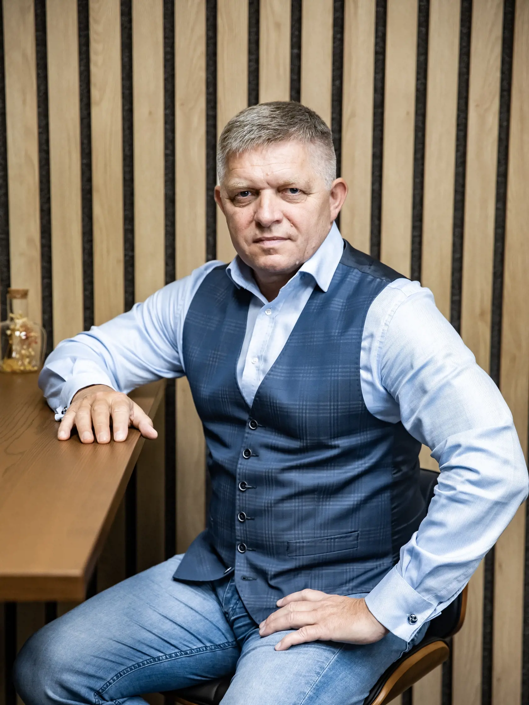 Na snímke je líder strany -  SMER SD Robert Fico.