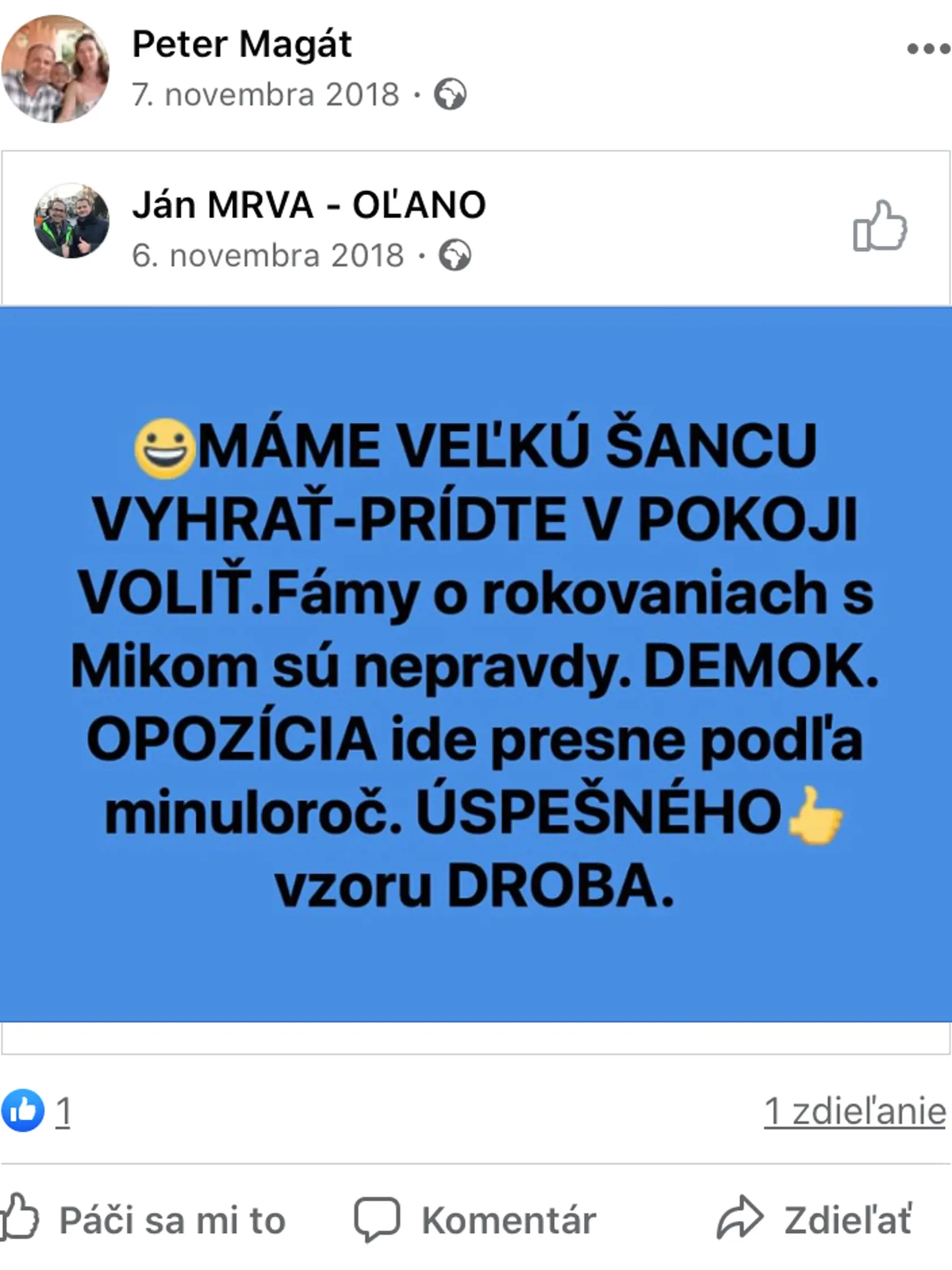 Podpora Jánovi Mrvovi poslancovi za OĽaNO