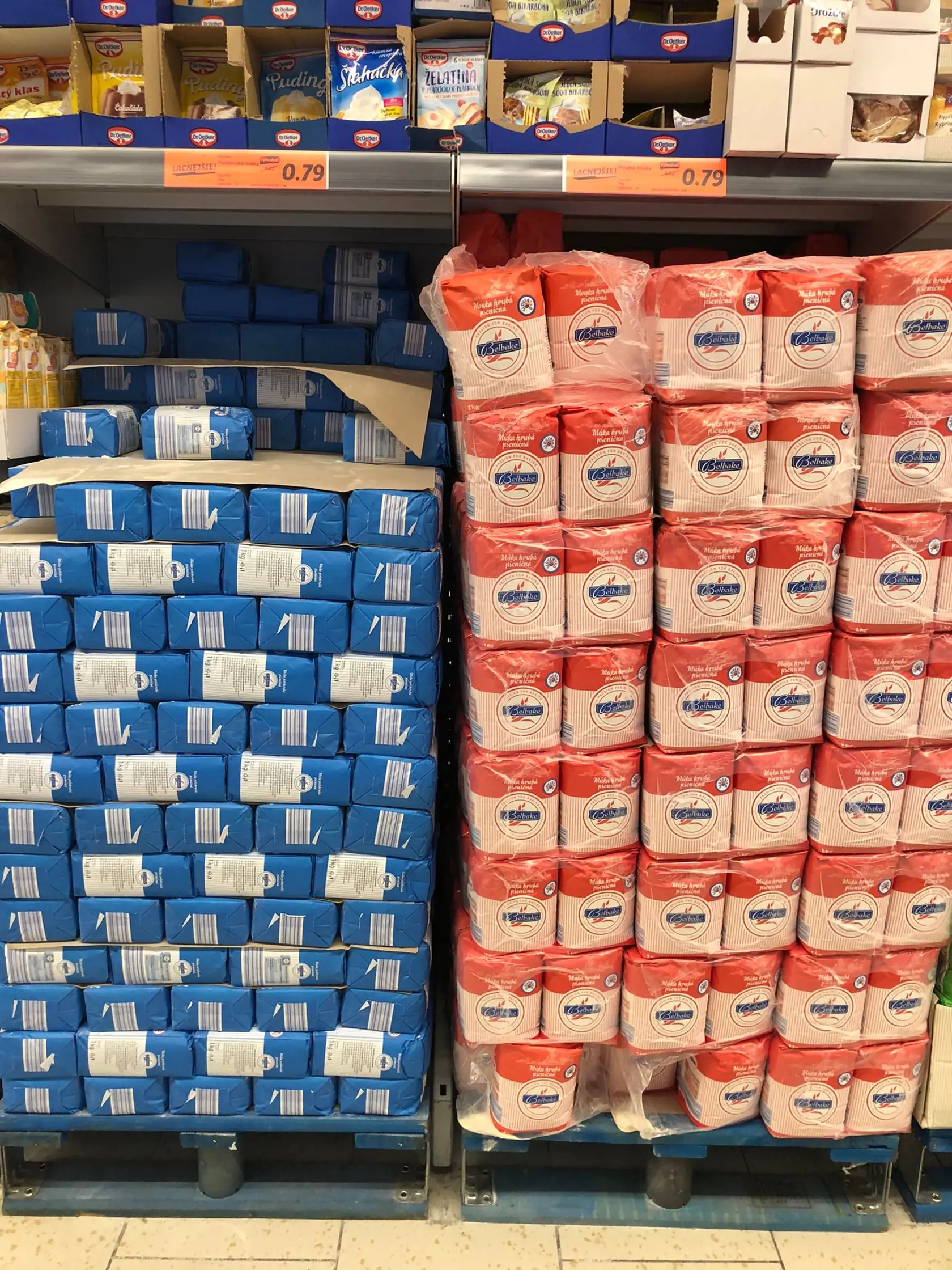 Ceny potravín v predajni Lidl na Slovensku.