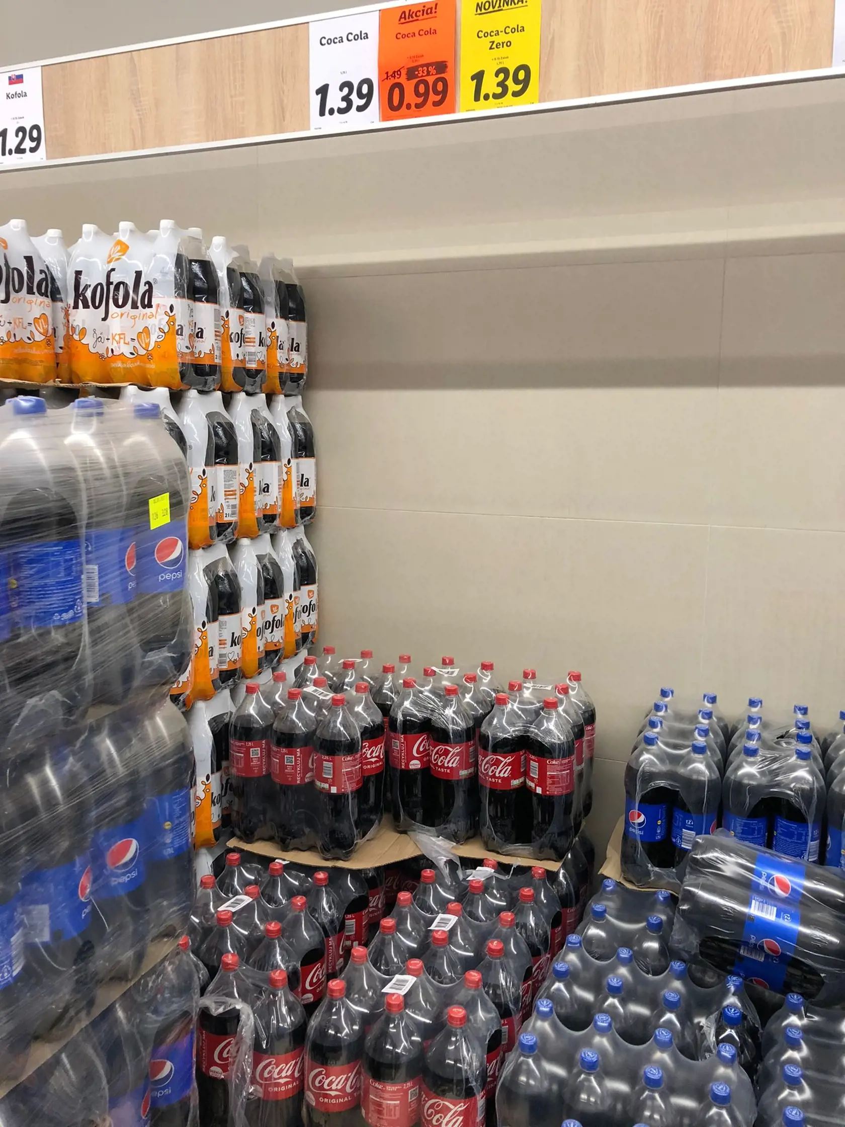 Ceny potravín v predajni Lidl na Slovensku.