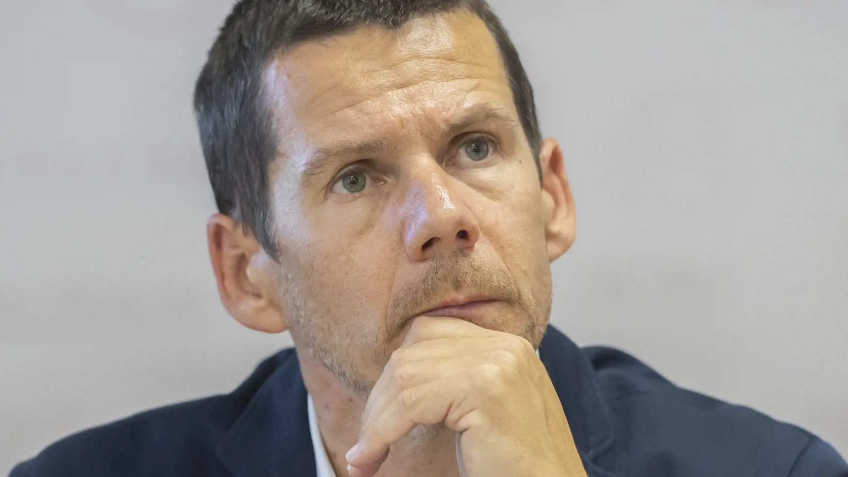 Na snímke prezident Policajného zboru SR Štefan Hamran počas tlačovej konferencie na tému Nelegálna migrácia 13. septembra 2023 v Bratislave.