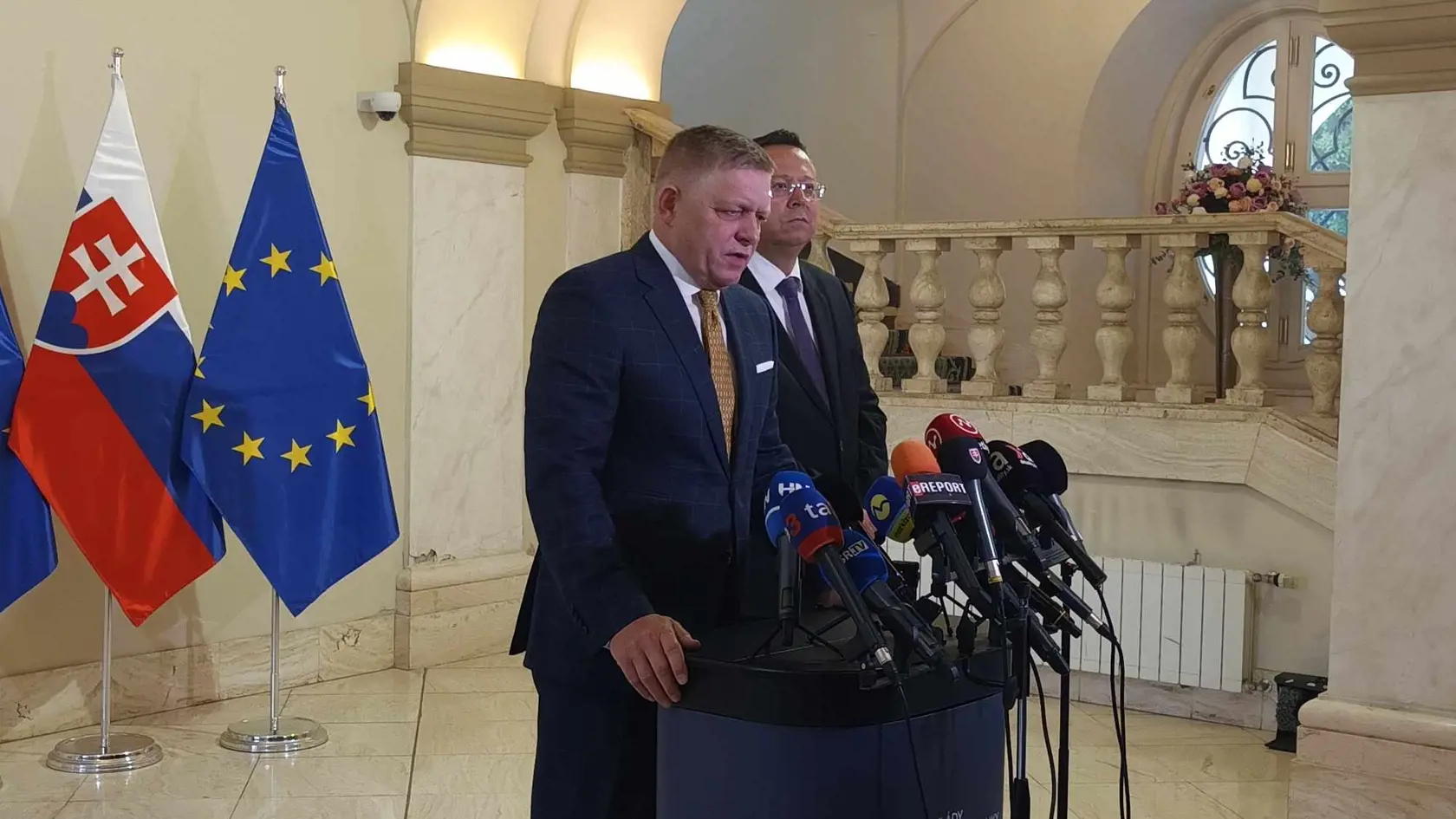 Premiér Robert Fico po stretnutí s opozíciou.