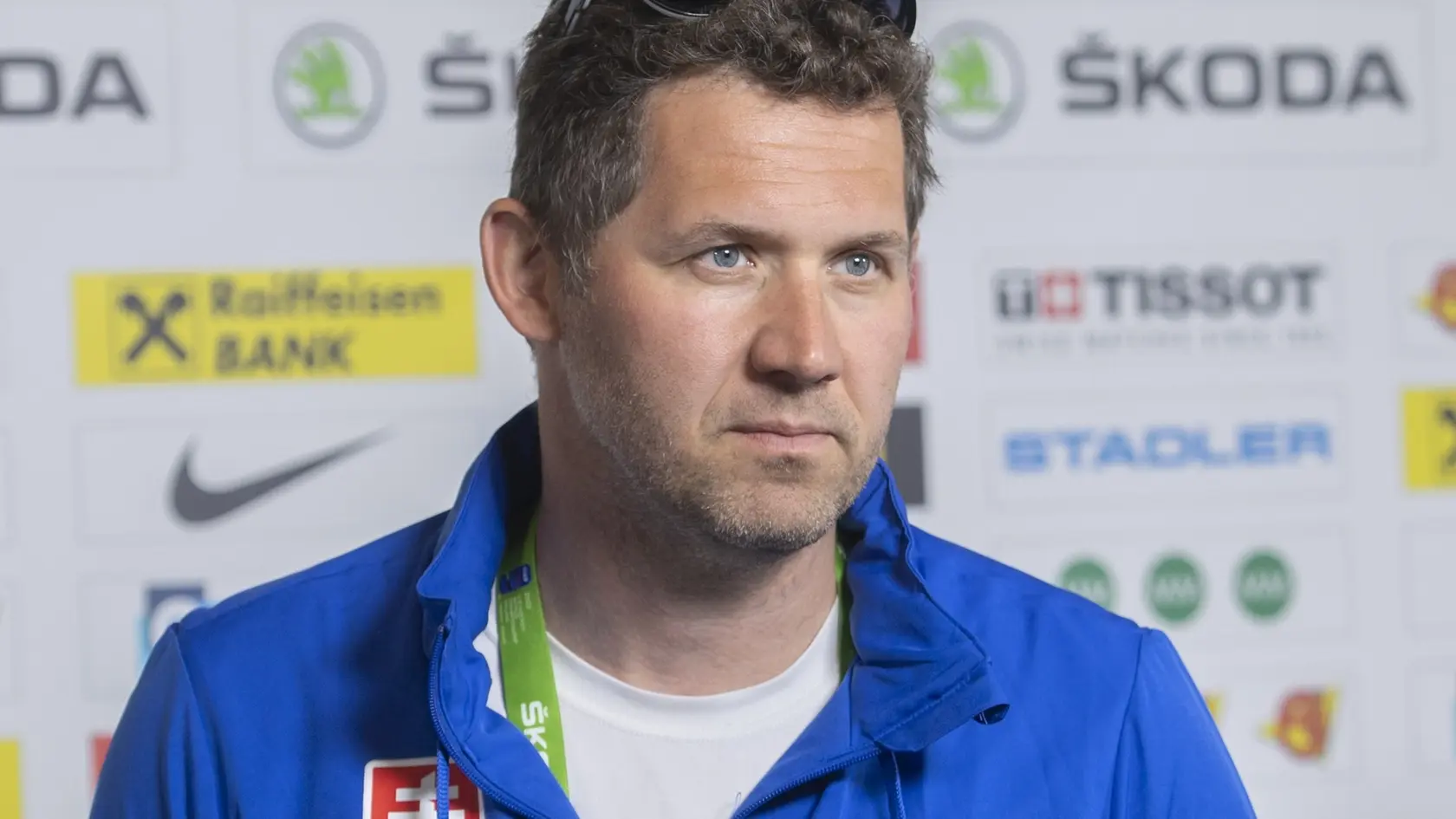 Na snímke tréner brankárov slovenskej hokejovej reprezentácie Ján Lašák.