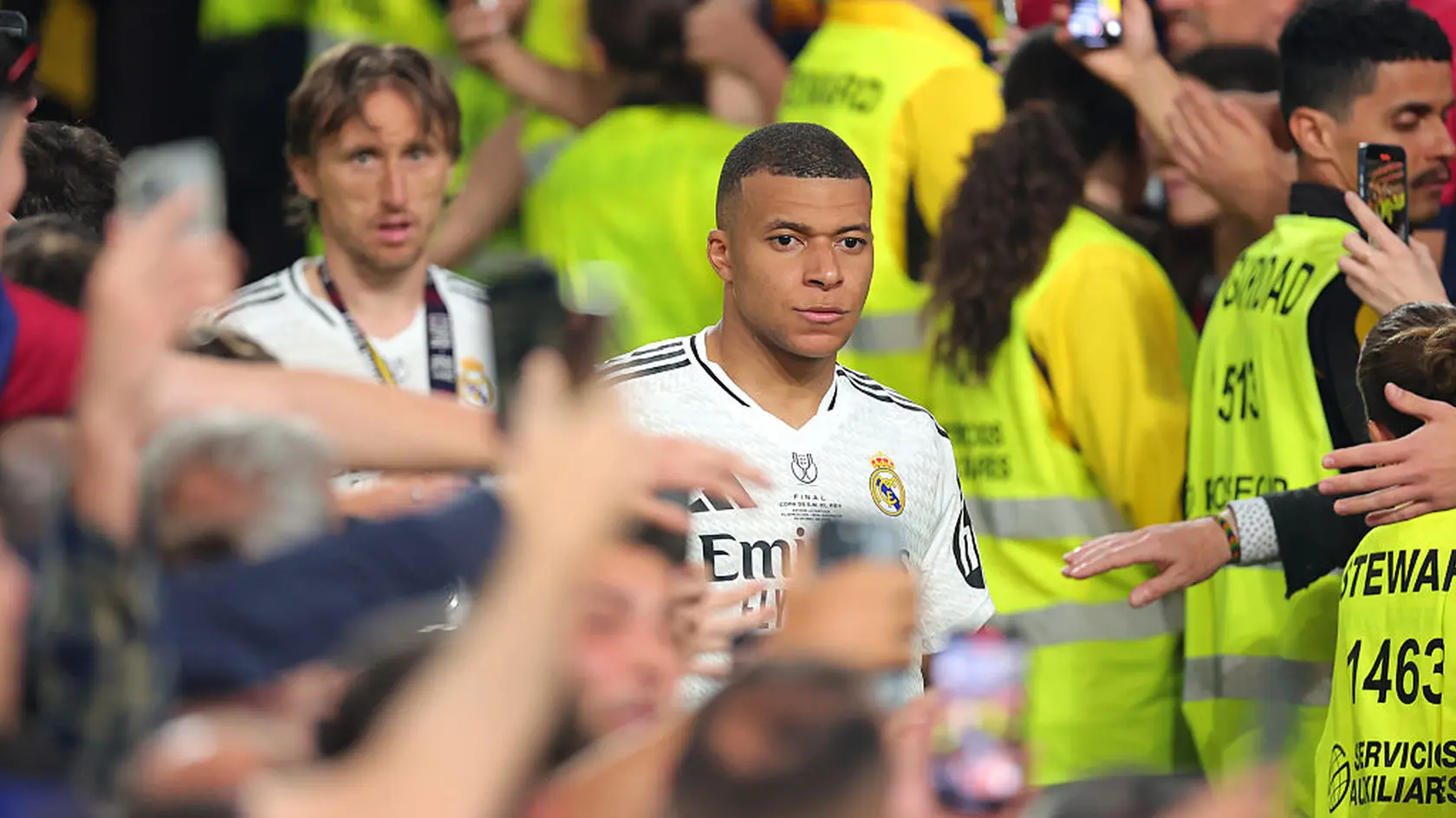 Kylian Mbappe v drese Realu Madrid.