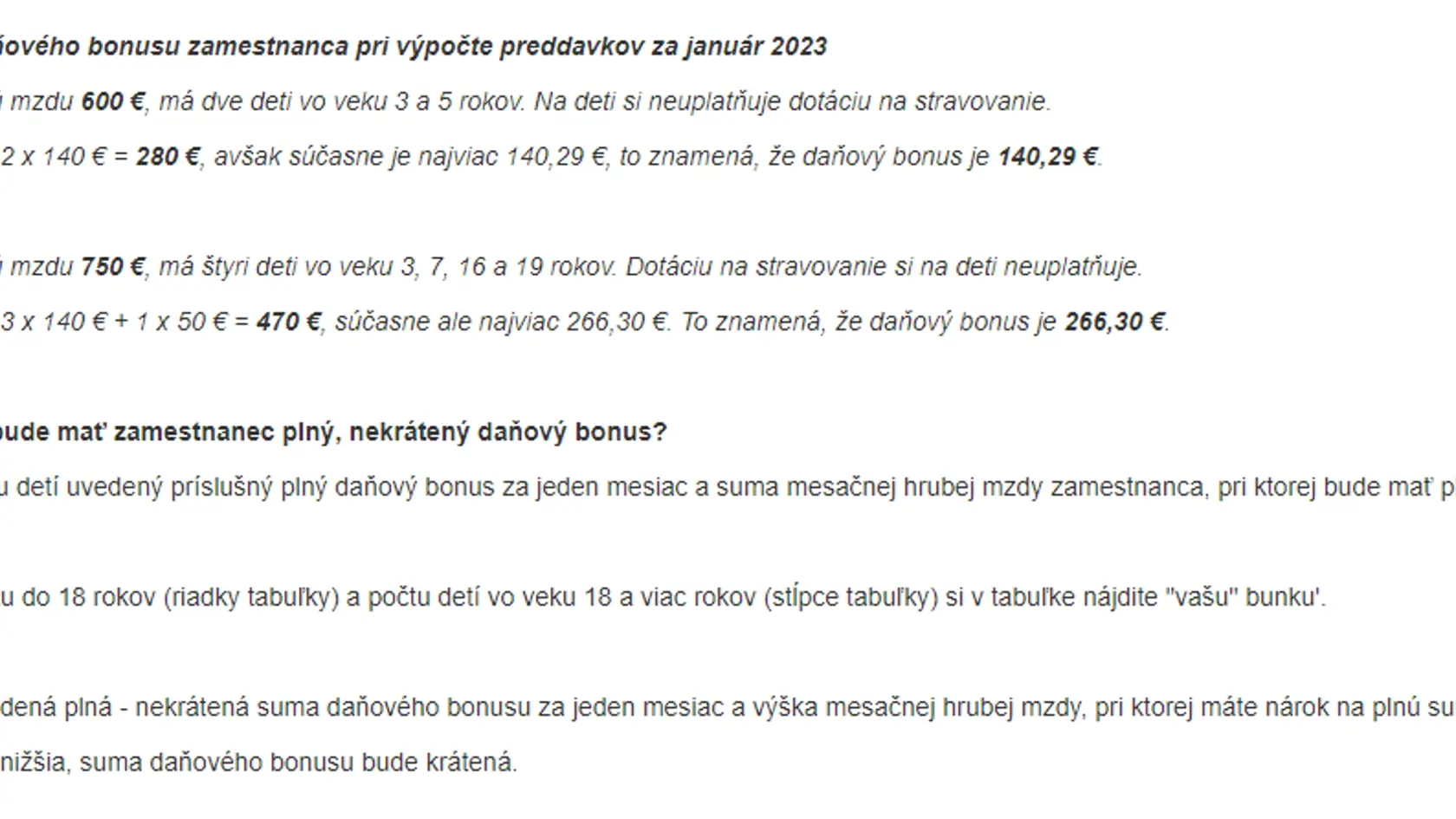Jozef Mihál: Daňový bonus od 1.1.2023