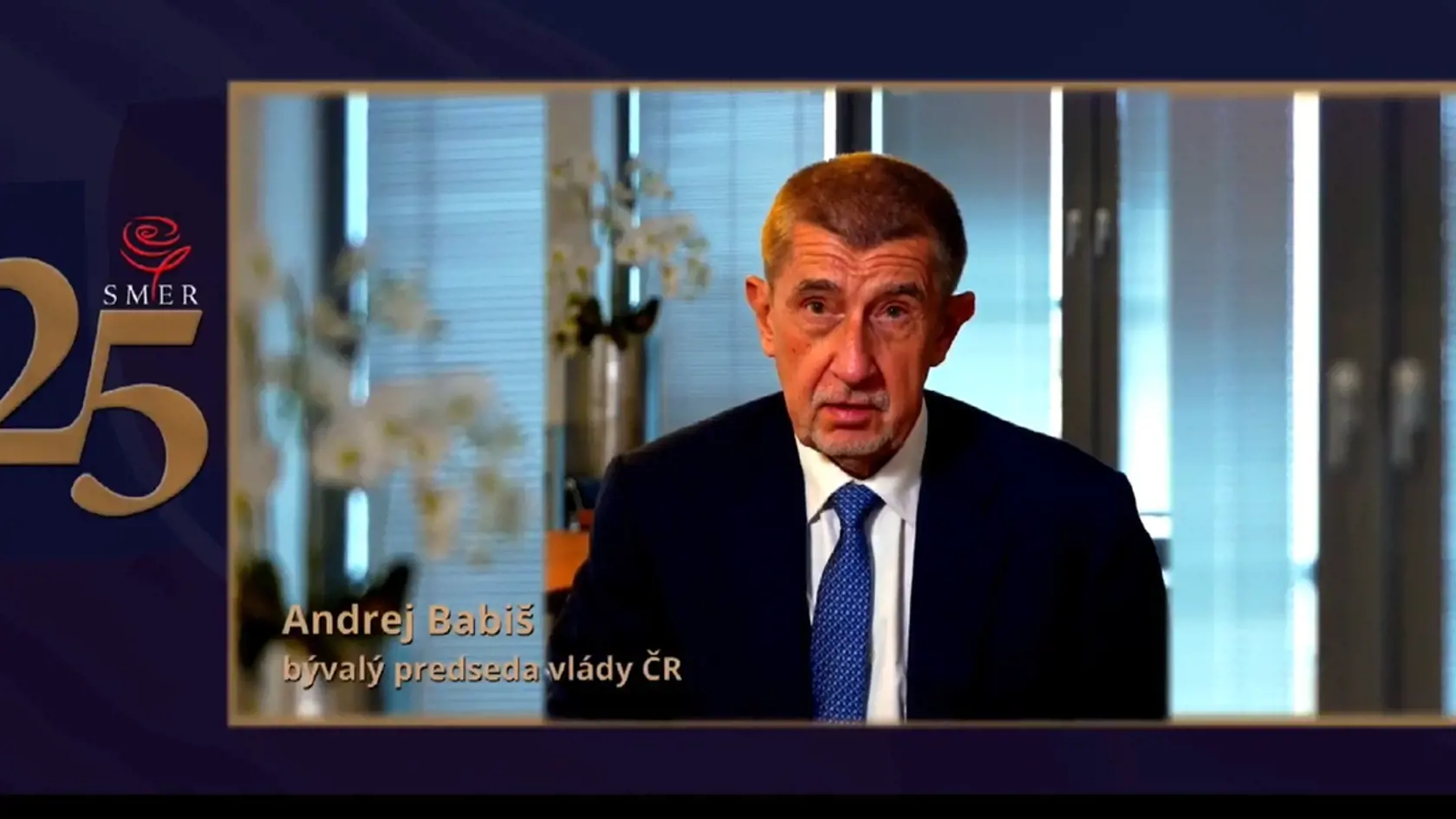 Andrej Babiš v zdravici rozprával po slovensky. 