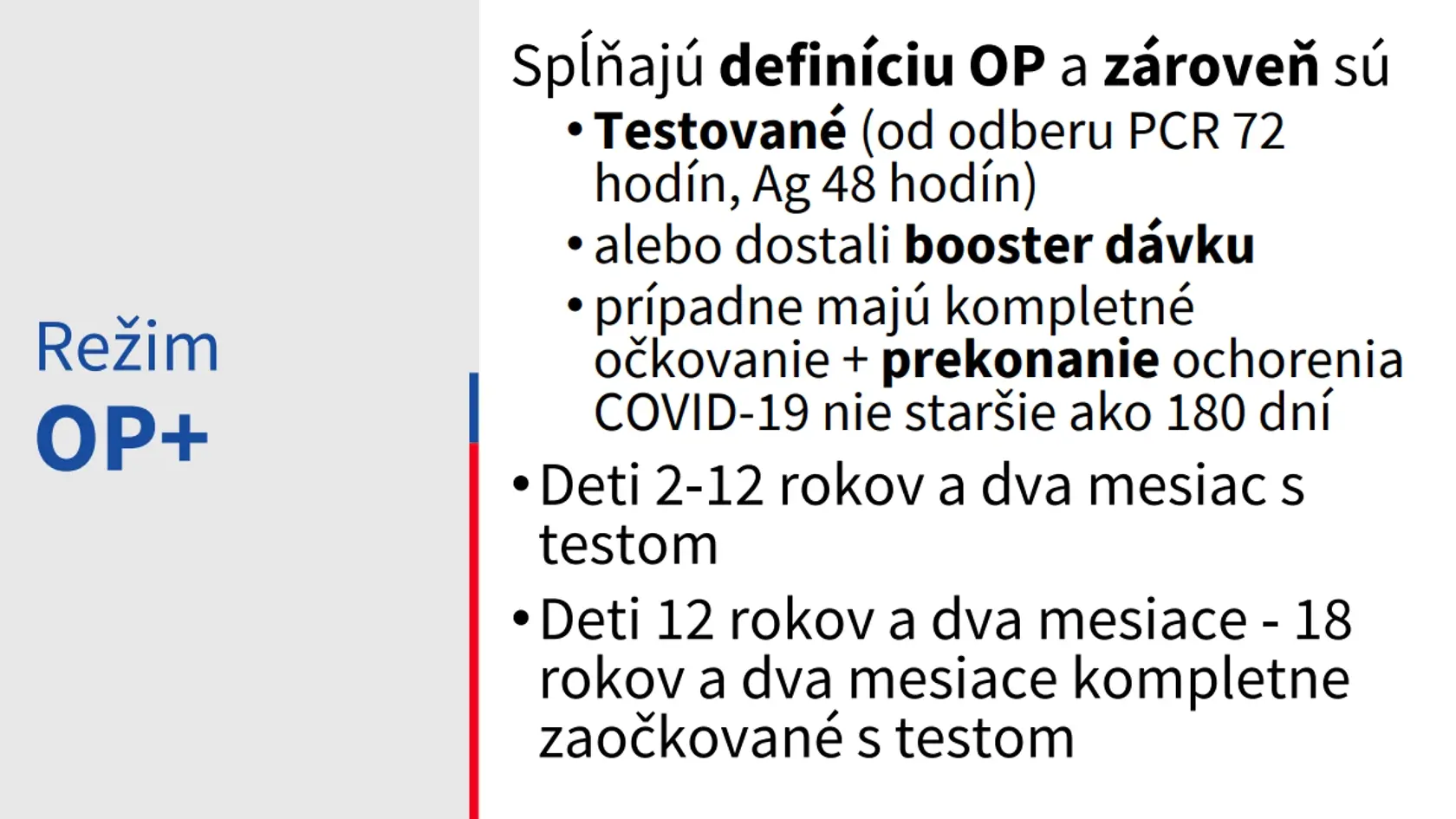 Odteraz už nebudú opatrenia platiť podľa situácie v okrese, ale od toho, či ste očkovaní, prekonali ste covid, máte negatívny test alebo nič z toho.