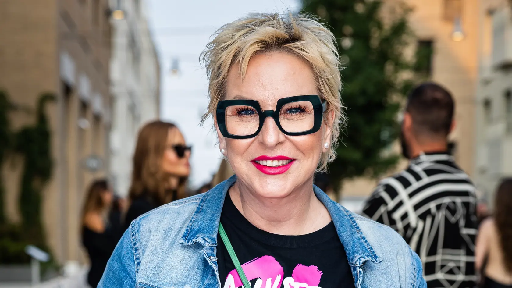 Módna prehliadka návrhára Michaela Kováčika v Bratislave. Na snímke Wanda Adamík Hrycová.