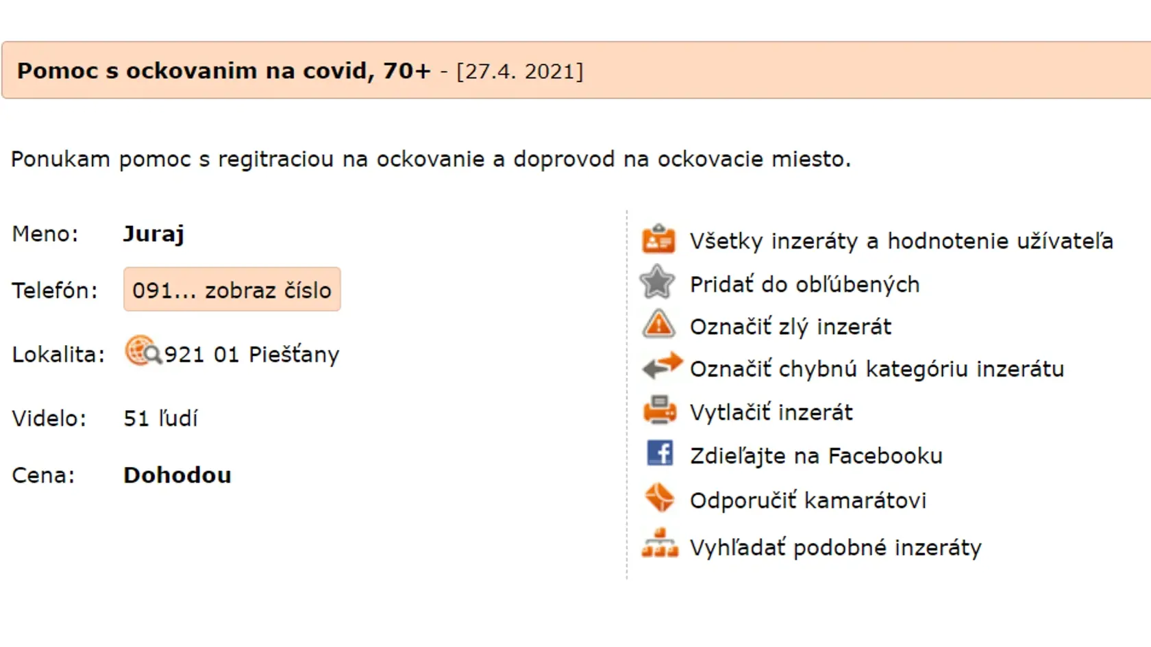 Vynaliezaví Slováci našli spôsob ako sa rýchlo dostať k vakcíne. Za sprievod vašej babky či dedka ponúkajú pivo, niektorí dokonca stovky eur!
