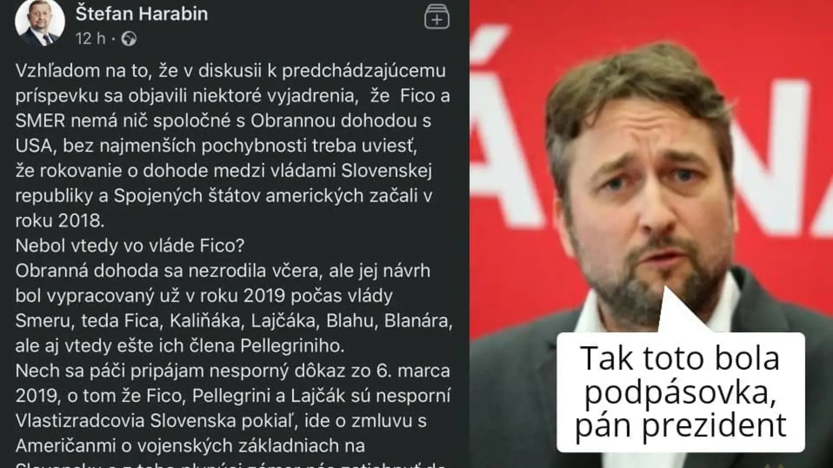 Štefan Harabin vysvelil Smeru, ako sa majú fakty okolo zmluvy medzi Slovenskom a USA.