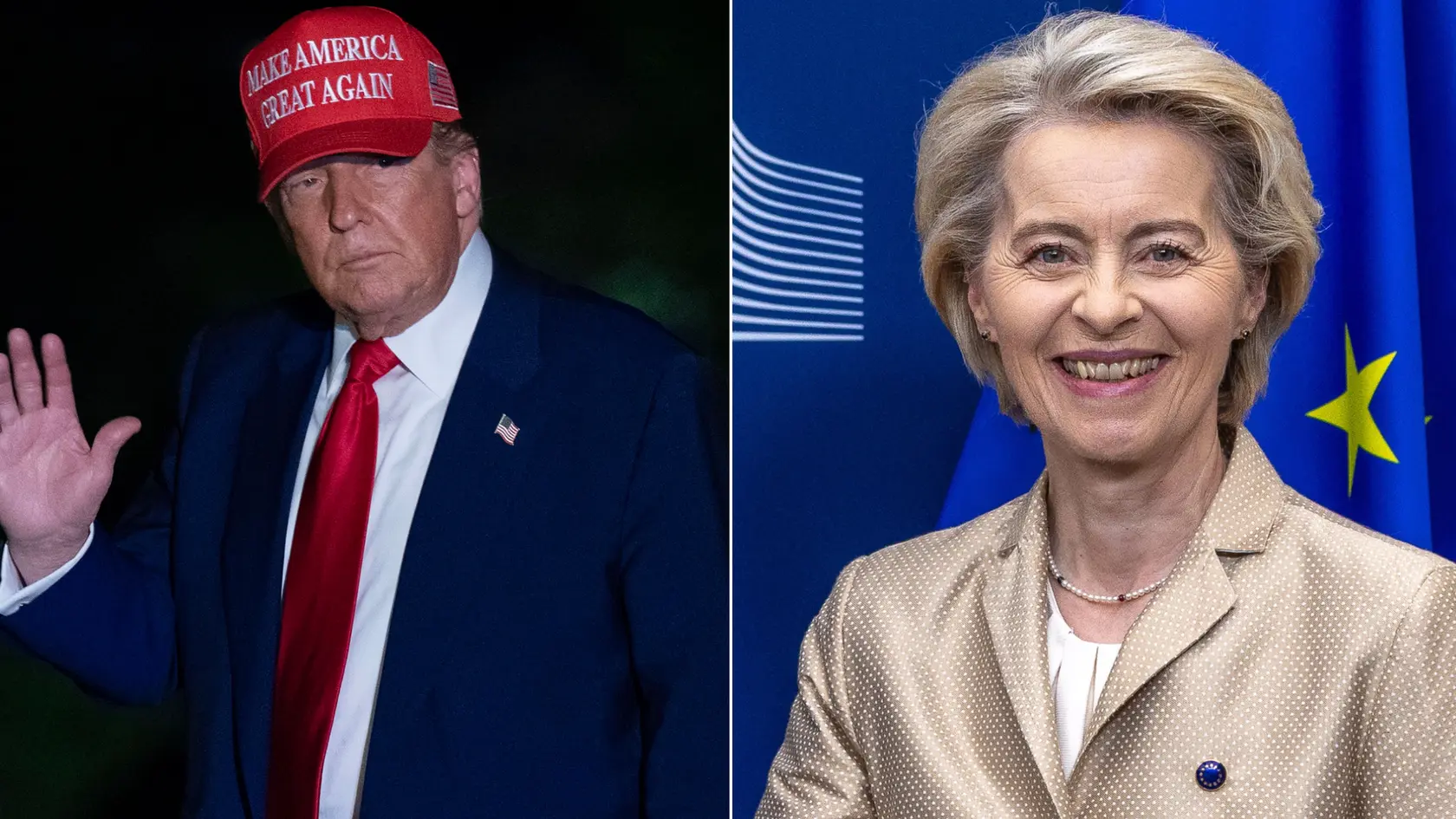 Donald Trump a Ursula von der Leyen.