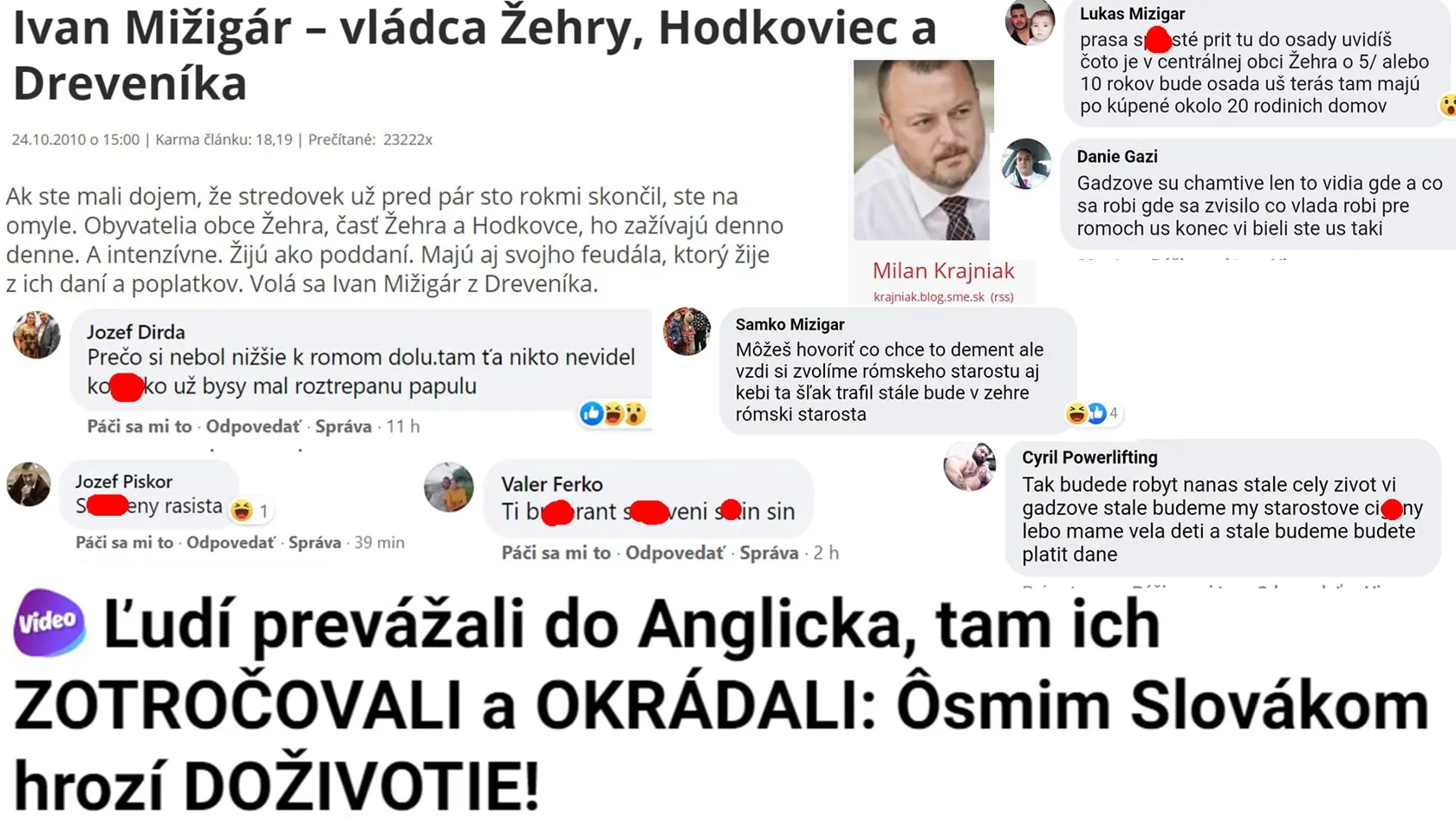 Mazurek zverejnil koláž z komentárov k jeho statusu.