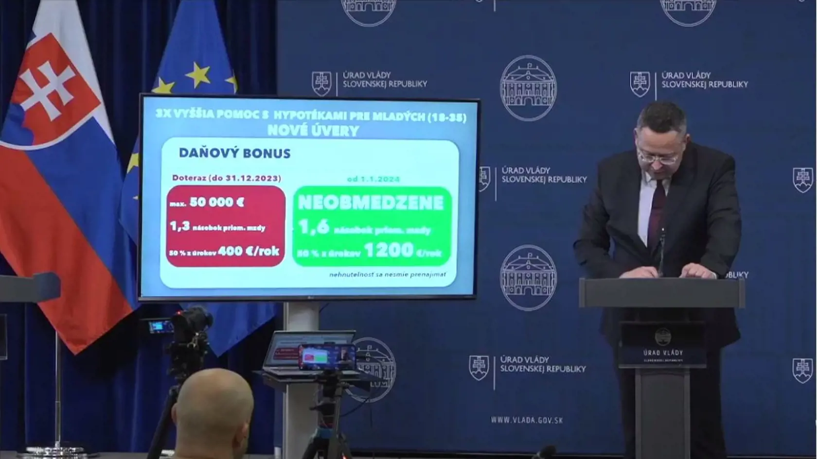 Minister financií Ladislav Kamenický predstavuje pomoc štátu s drahými hypotékami.