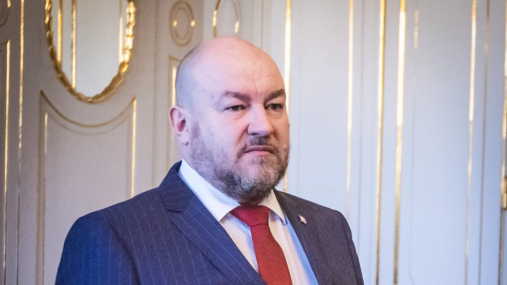 Nový minister cestovného ruchu a športu Rudolf Huliak v Prezidentskom paláci.