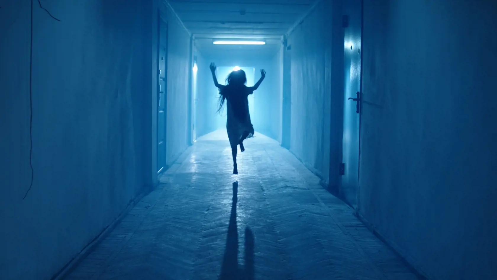 Little,Girl,In,White,Dress,Looking,Like,A,Ghost,Carelessly