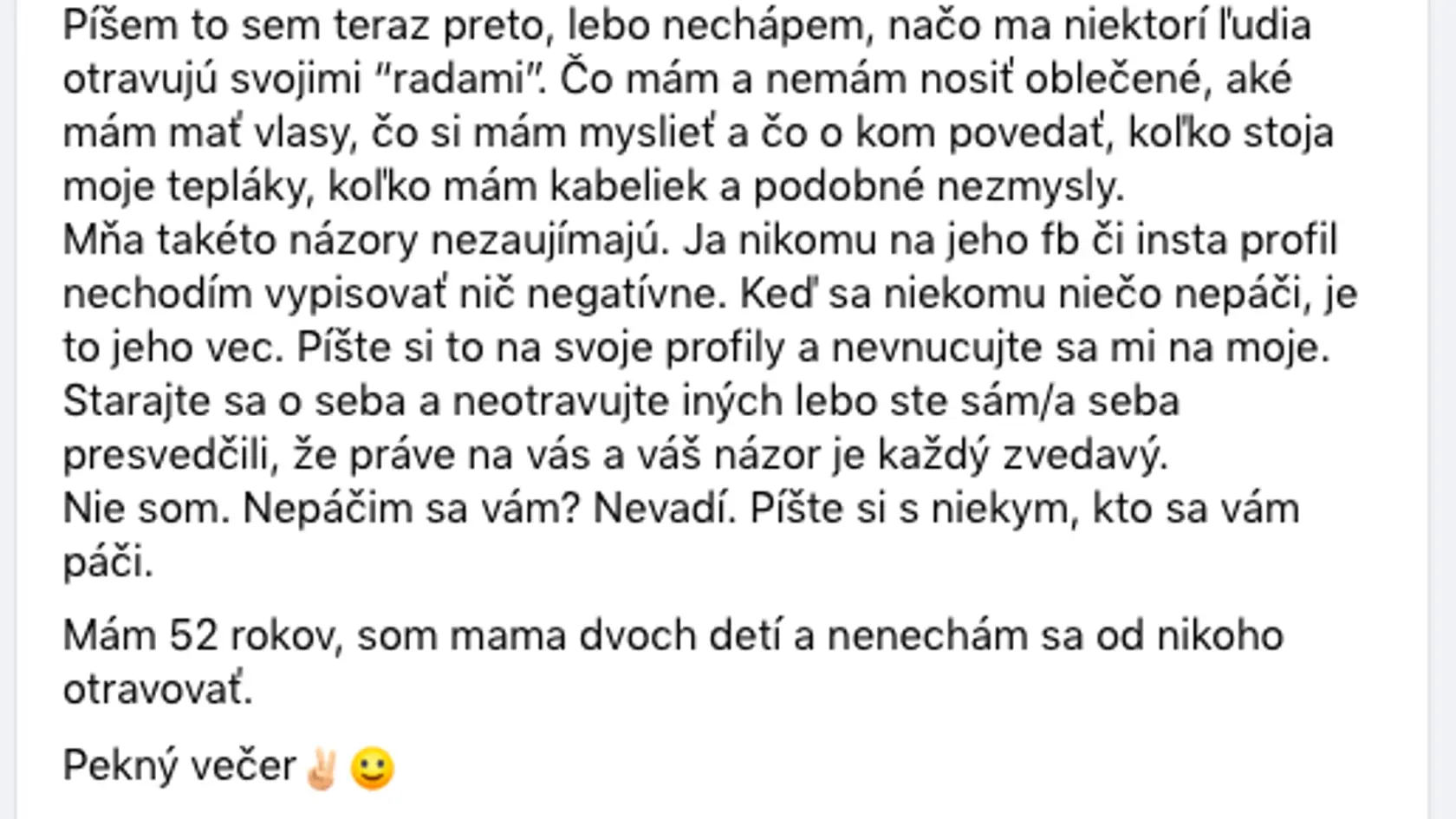 Monika Beňová poslala hejterom jasný odkaz.