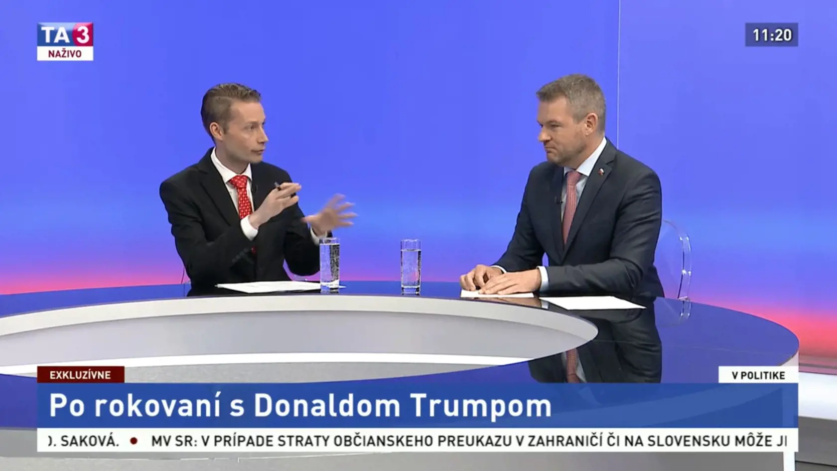 S Petrom Pellegrinim v relácii V politike 5. mája 2019.