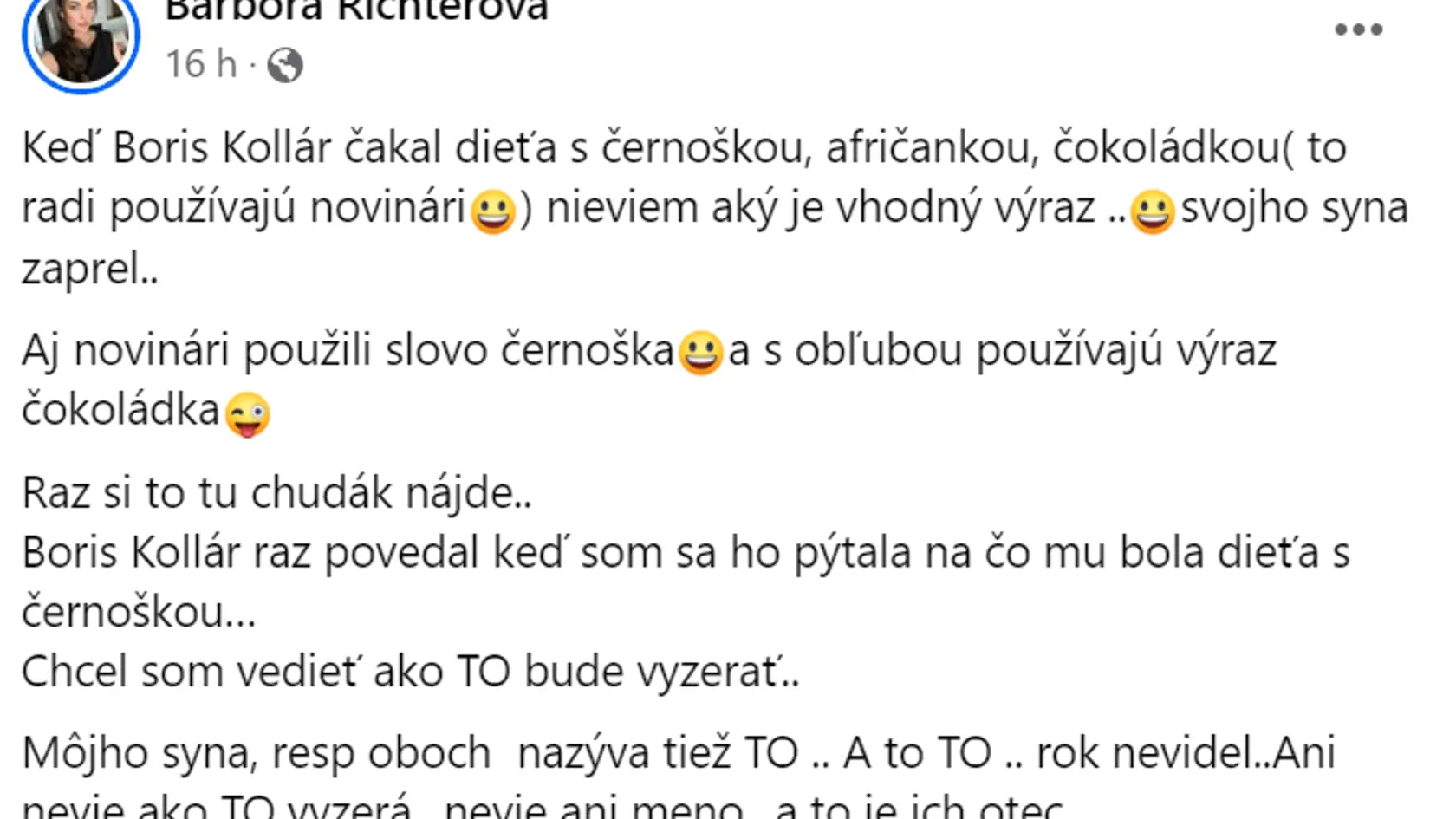 Útočné statusy Barbory Richterovej.