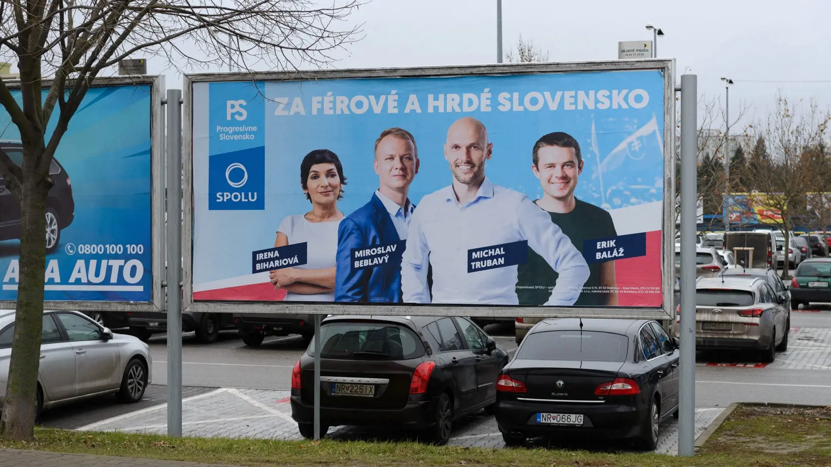 Na snímke volebný bilboard strany Progresívne Slovensko - Spolu v Nitre 30. januára 2020.