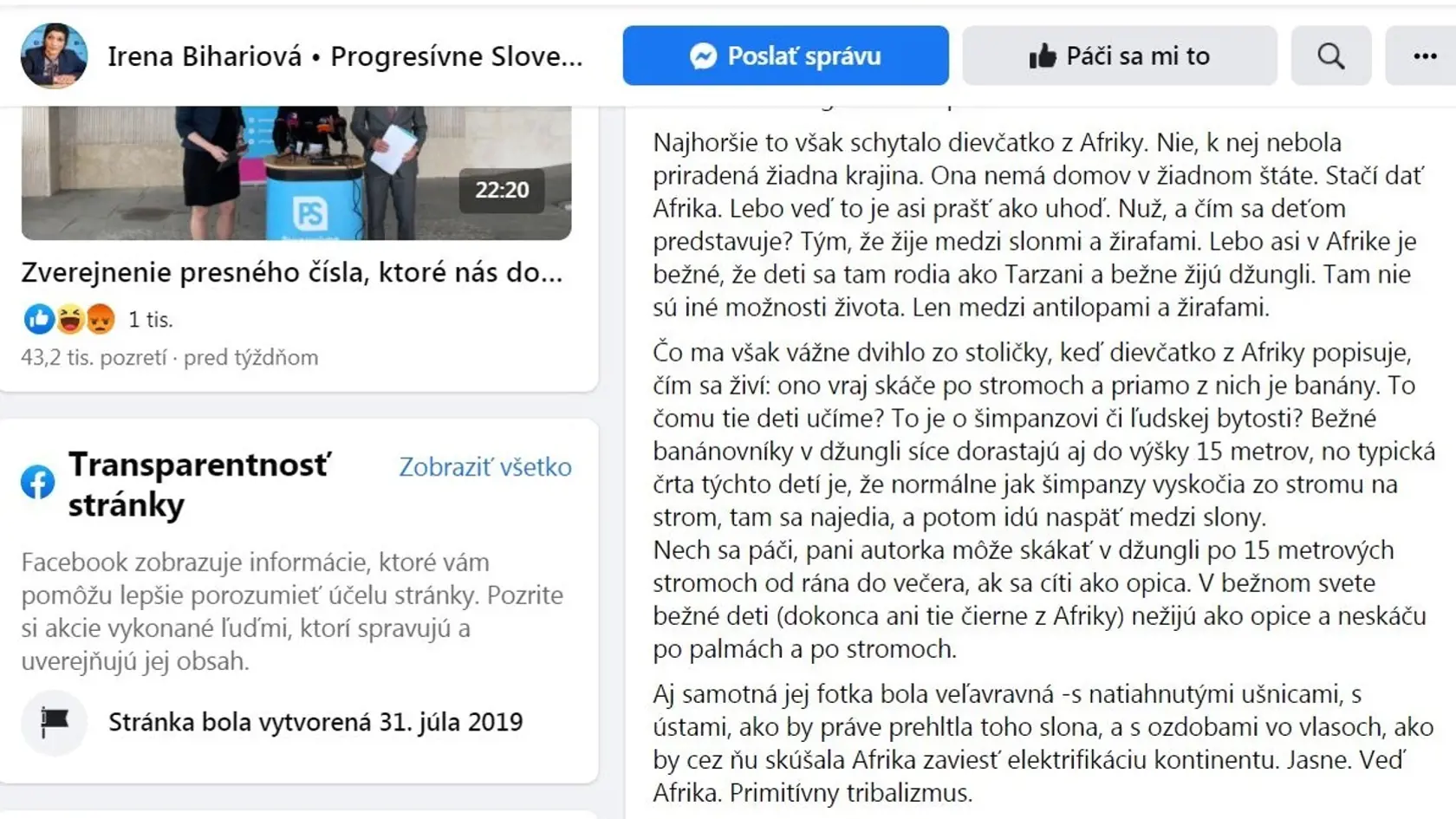 Politička si podala autorku učebnice najmä kvôli malej Afričanke.
