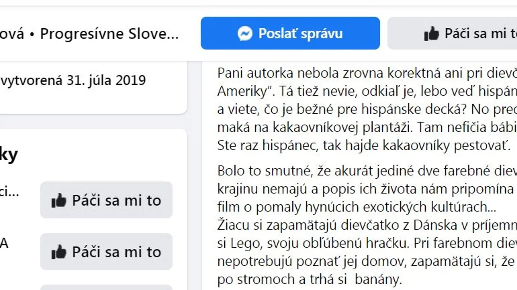Šéfka progresívcov nebola spokojná ani s charakteristikou Hispánky.