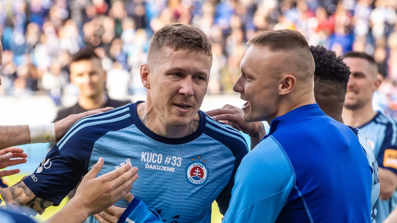 Na snímke Juraj Kucka, ktorý ukončuje profesionálnu kariéru a odohráva svoj posledný zápas počas 10. kola nadstavbovej časti Niké ligy 2024/25 ŠK Slovan Bratislava - FC Košice. 
