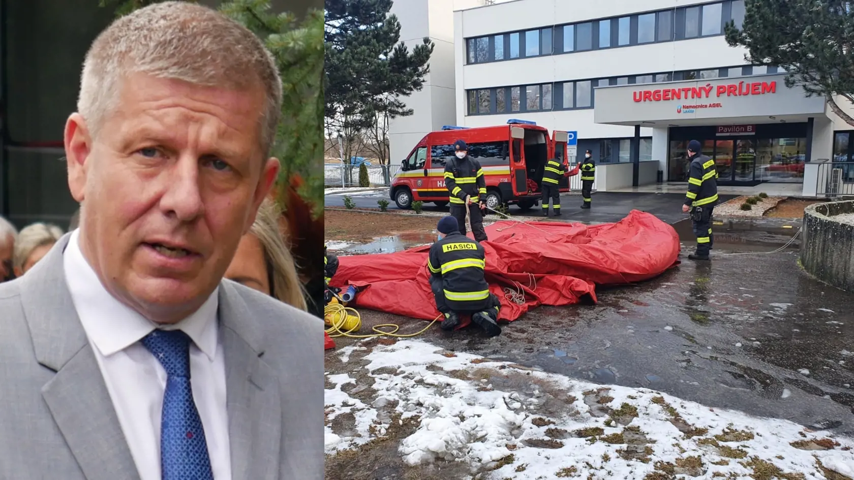 Pred nemocnicami začali vyrastať červené stany. Aká bude ich funkcia? Vysvetľuje minister zdravotníctva Lengvarský.