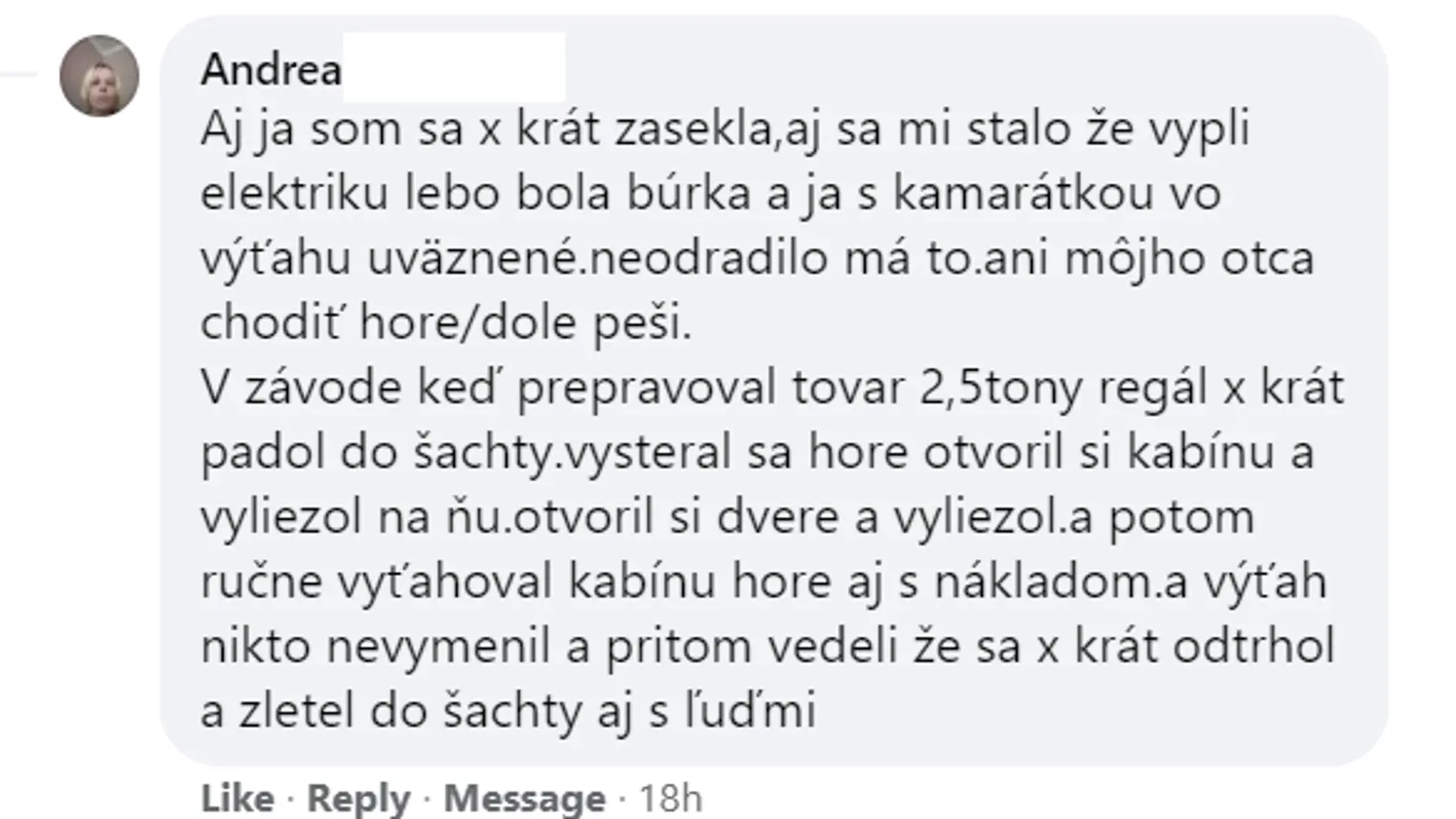 Svoje nepríjemné príhody s výťahmi nám Slováci opísali v komentároch pod článkom.