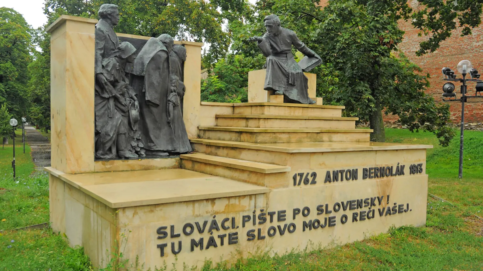 Anton Bernolak remembrance sculptural group in Trnava, Slovakia