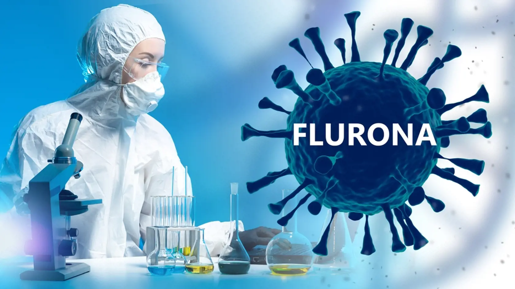 Flurona,Covid-19,Variant,Coronavirus.,Woman,Is,Researching,Sars-cov-2.,New,Mutation