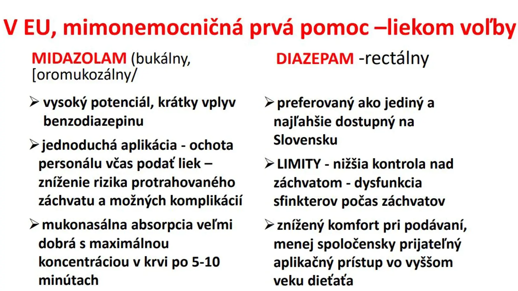 Priemerný čas do zastavenia záchvatu po podaní novéholieku je 8-10 minút. Predchádzajúci rektálny diazepam zastavuje záchvat za približne 15 minút po podaní. A v živote každého epileptika sú minúty skutočne rozhodujúce.