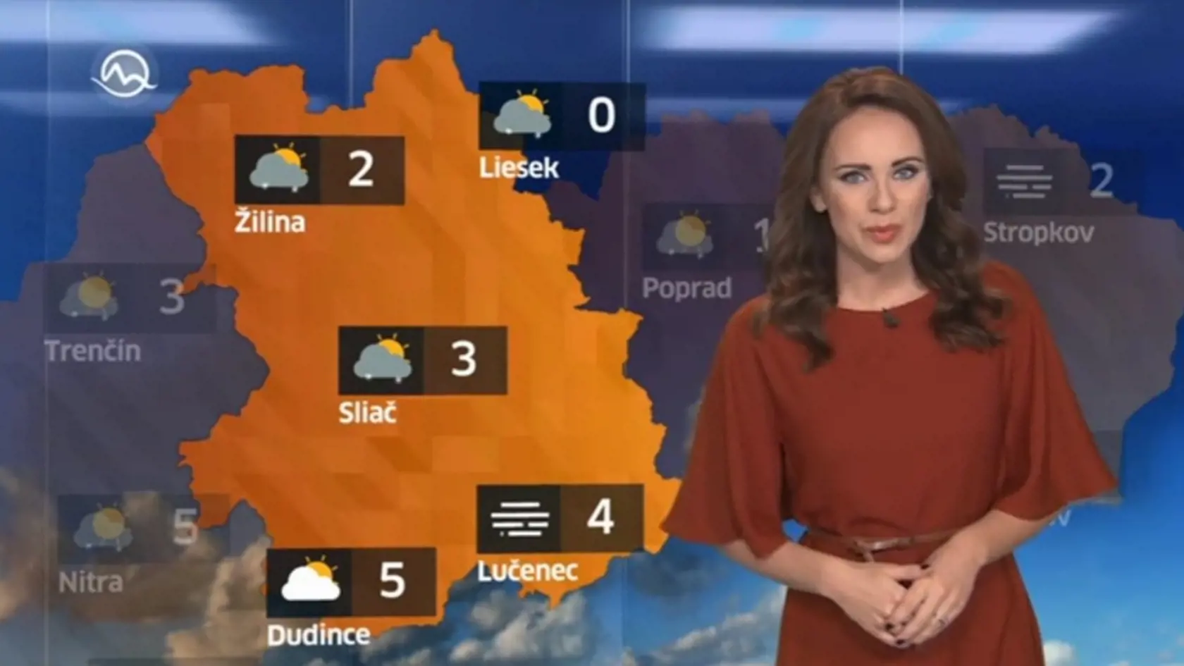 Bývalá rosnička Lenka Vavrinčíková, ktorá z Počasia prestúpila do večerných Televíznych novín.
