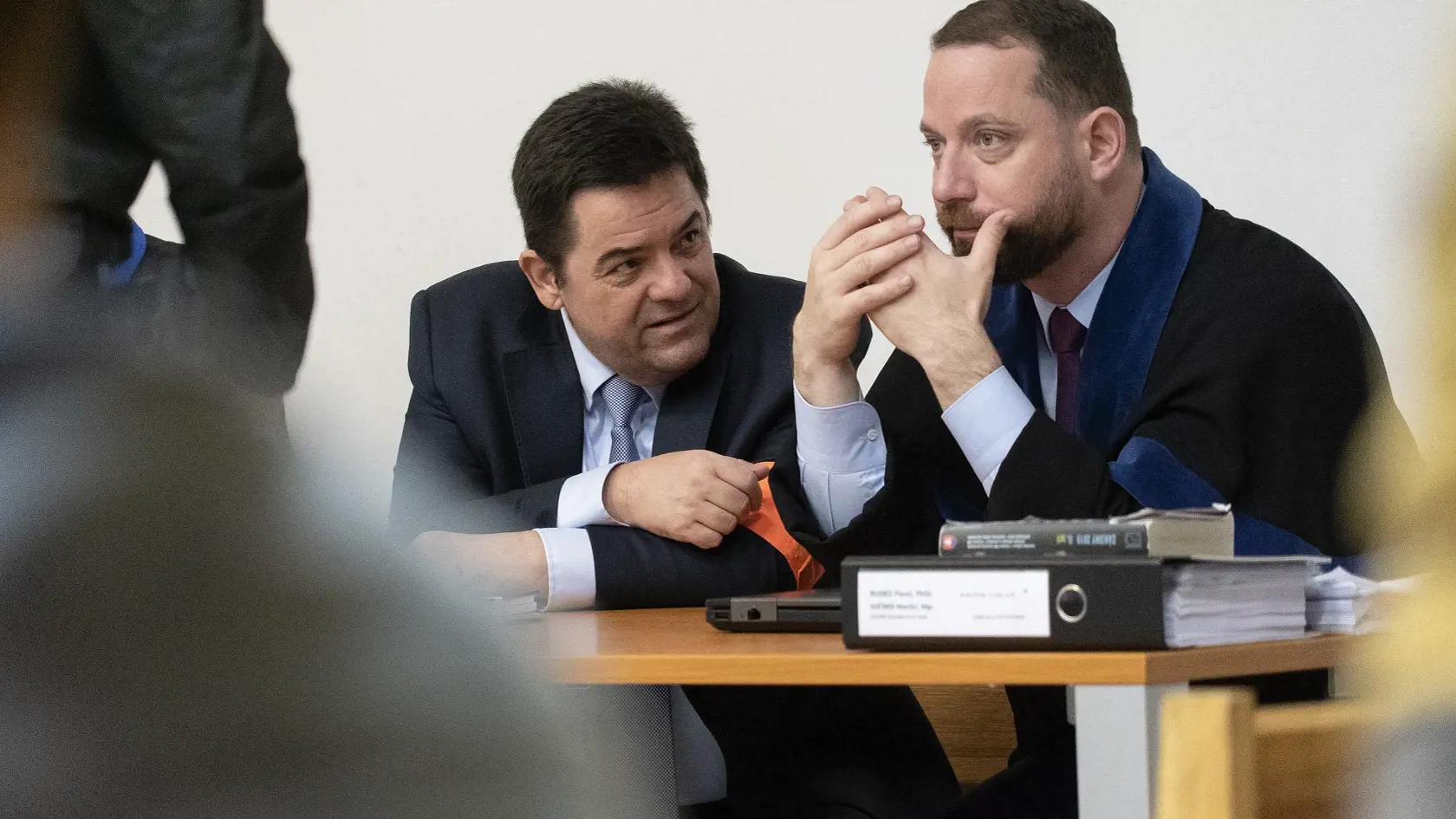 Decembrové pojednávanie v kauze zmenky. Na fotke obžalovaný Marian Kočner a Ruskov obhajca Marek Para.