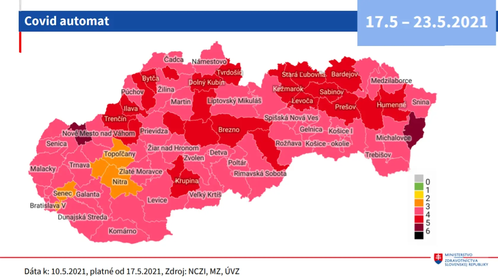 Aktuálna epidemicka situácia zo dňa 12.5.2021