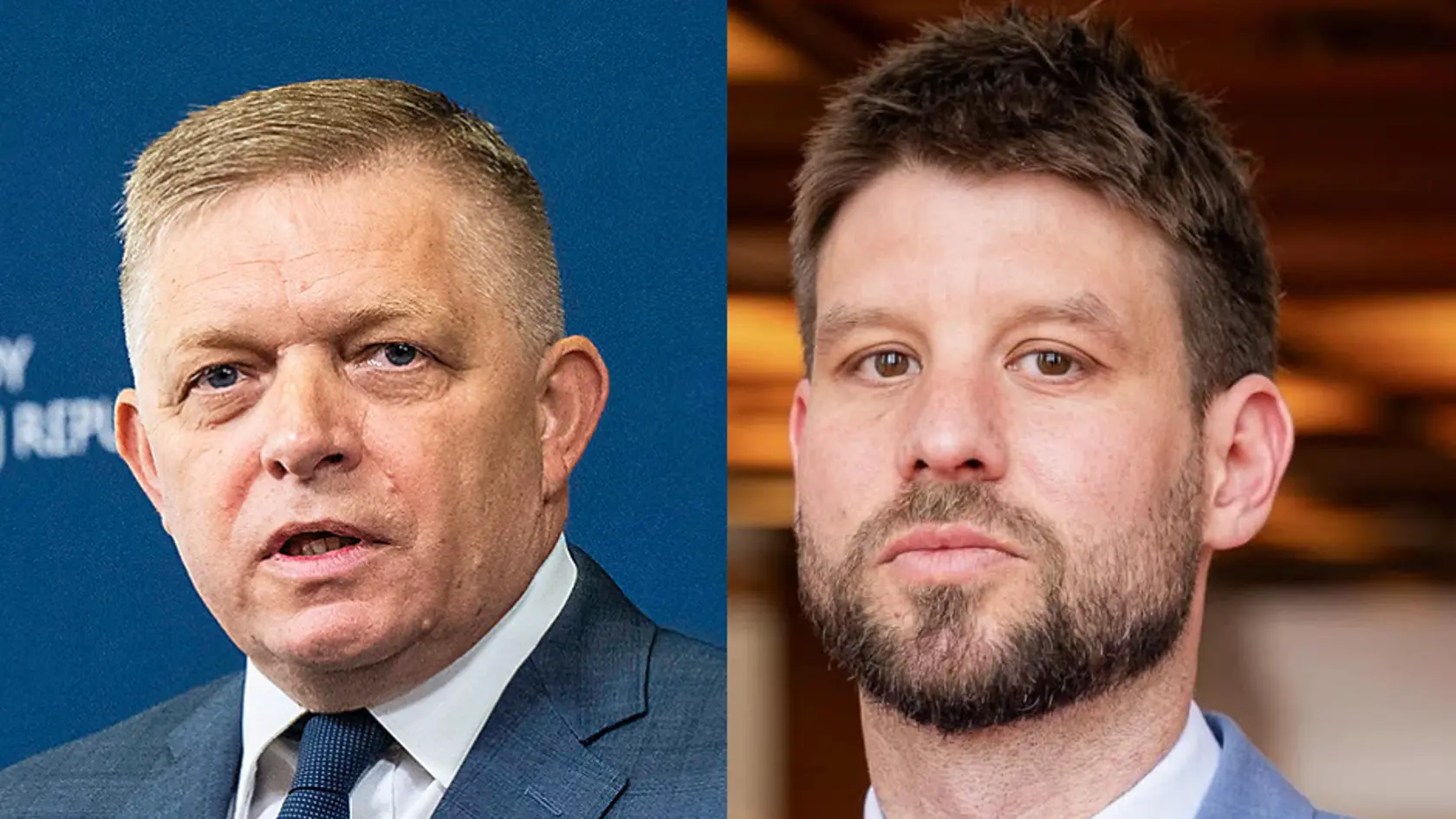 Robert Fico (Smer-SD) a Michal Šimečka (PS)