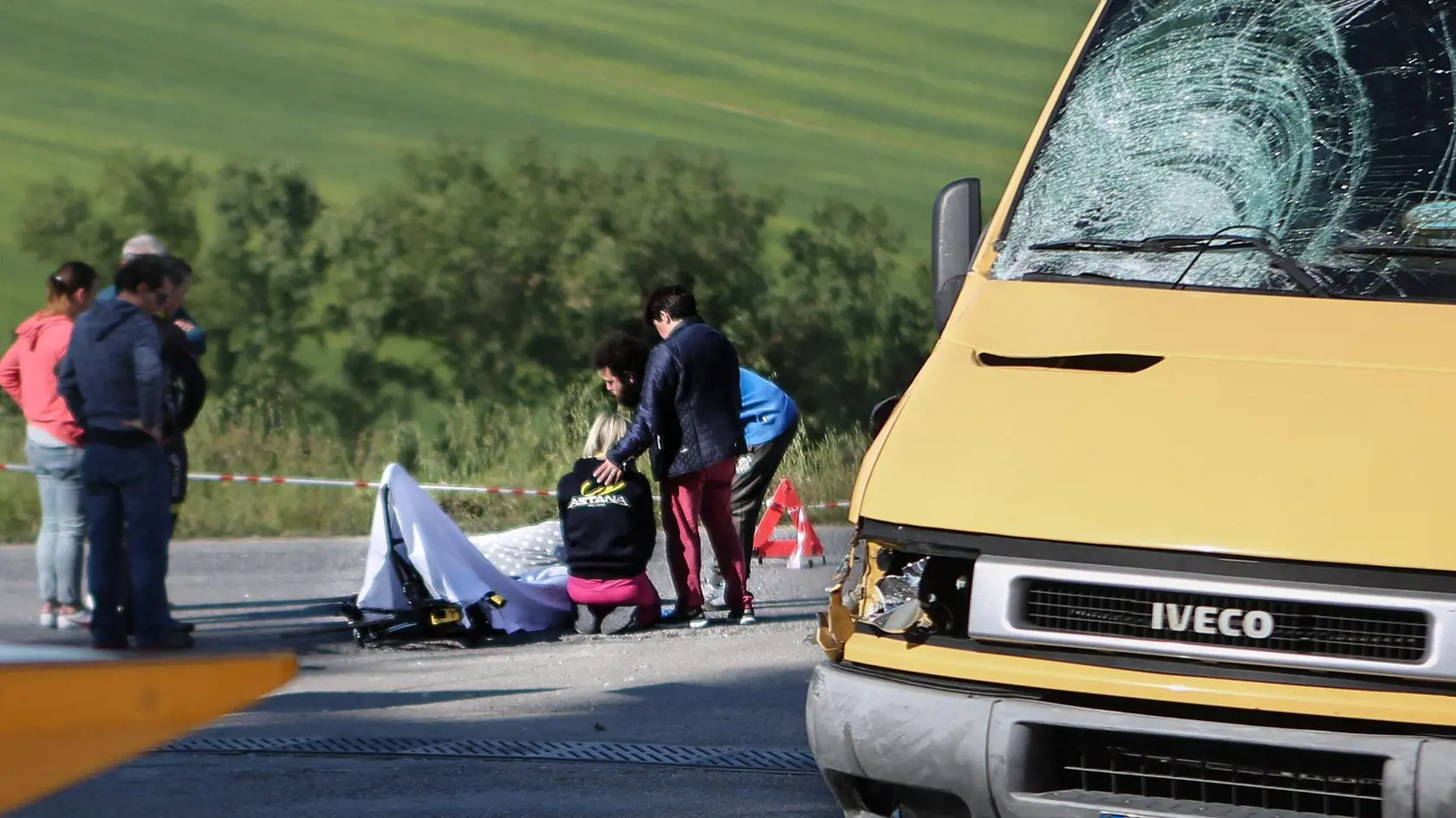 Scarponimu sa stala osudnou zrážka s dodávkou.