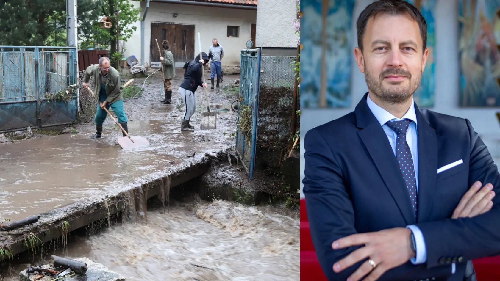 Premiér E. Heger navštívi obec Rudno nad Hronom, kde došlo k povodni