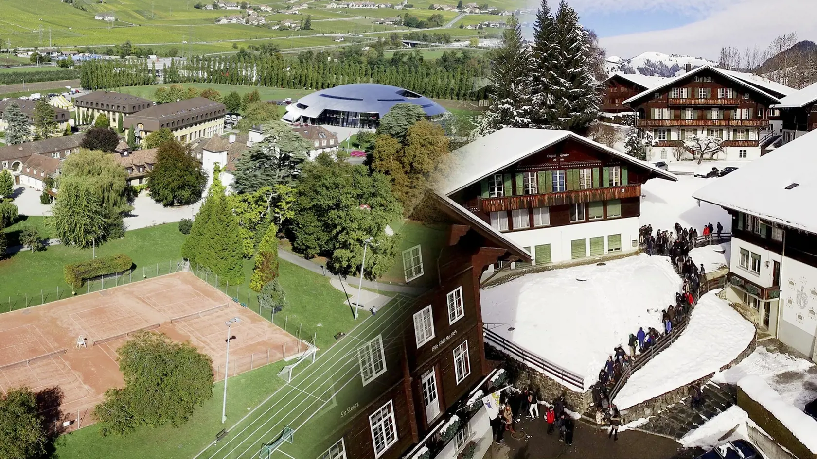 Nie iba jedna. Prestížnych internátnych škôl je vo Švajčiarsku viacero, okrem Beau Soleil existuje Rosey (na snímke vľavo), Institut auf dem Rosenberg Aiglon College a Lyceum Alpinum Zuoz.