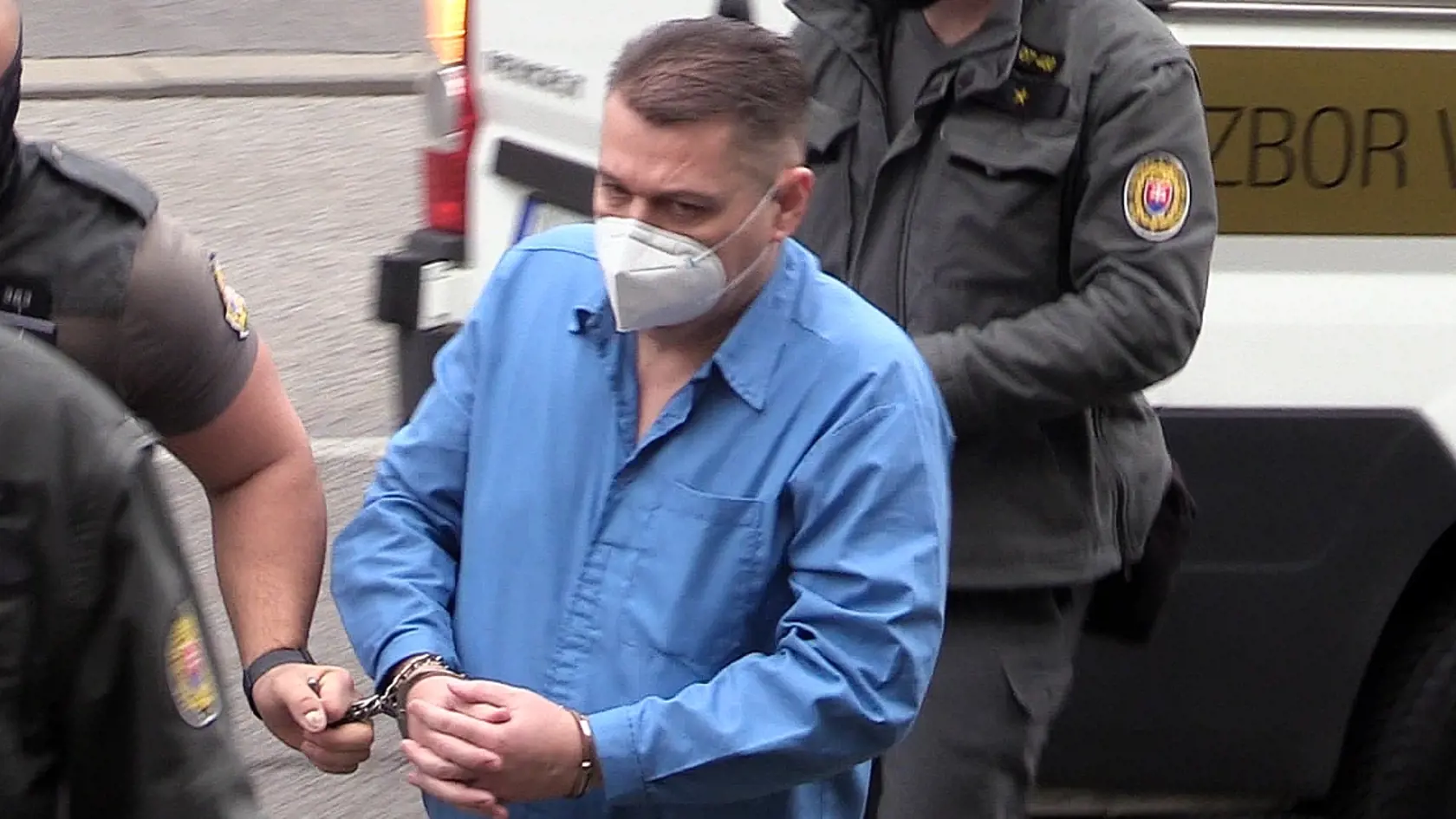 Odsúdený Ladislav Bašternák na verejnom pojednávaní 15. novembra 2021, kedy žiadal o svoje podmienečné prepustenie na slobodu.