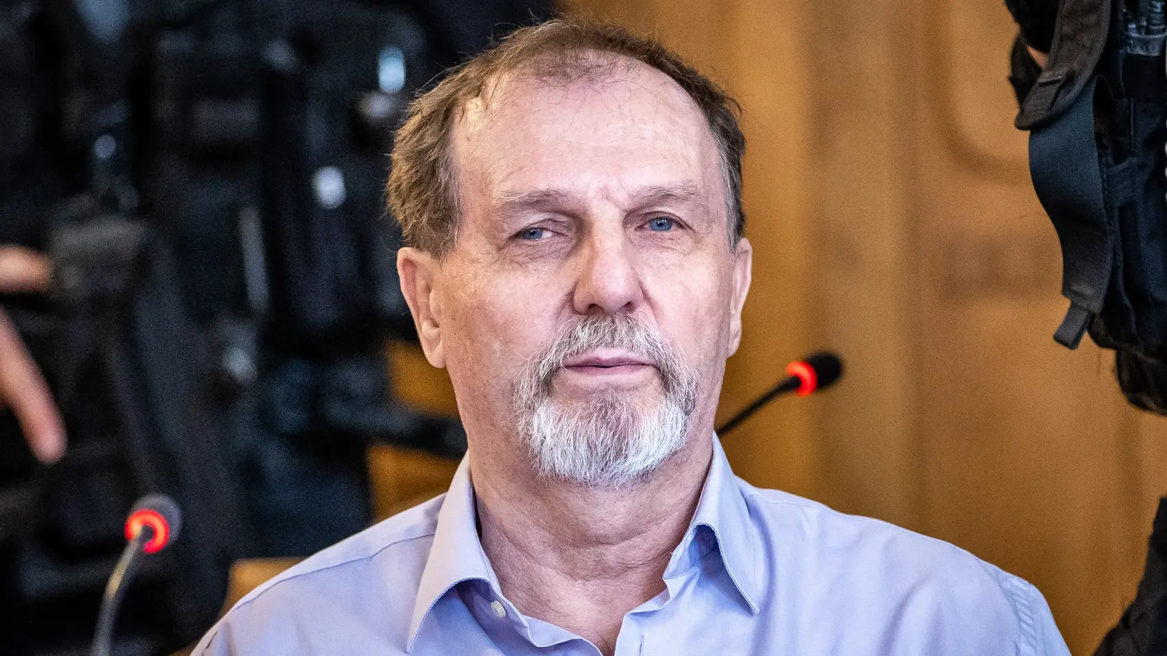 Na snímke súdny proces s Jurajom Cintulom, ktorý  strieľal v Handlovej na predsedu vlády Roberta Fica. Pojednávanie prebieha na Špecializovanom trestnom súde v Banskej Bystrici.