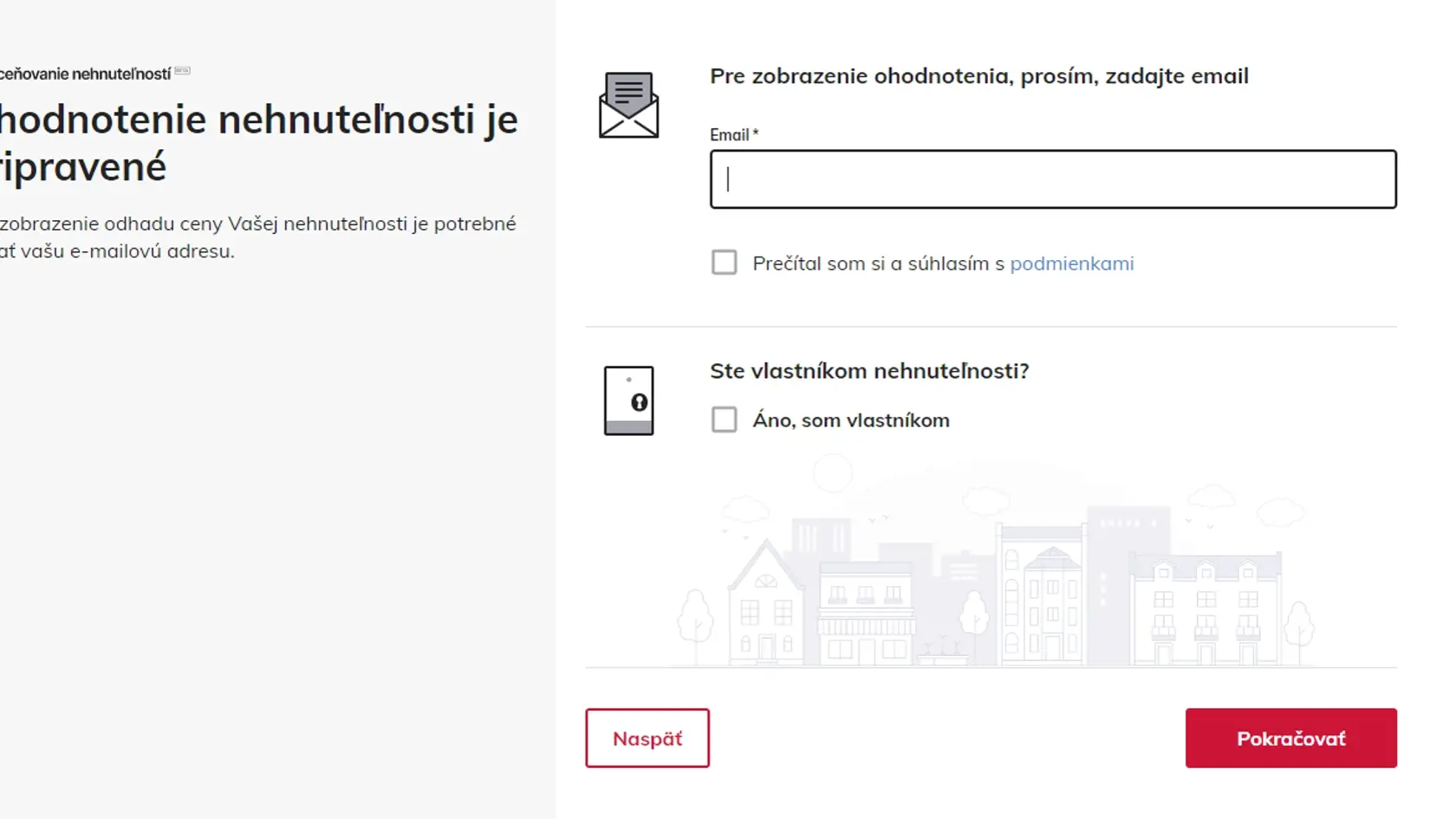Na záver už len vyplníte emailovú adresu.