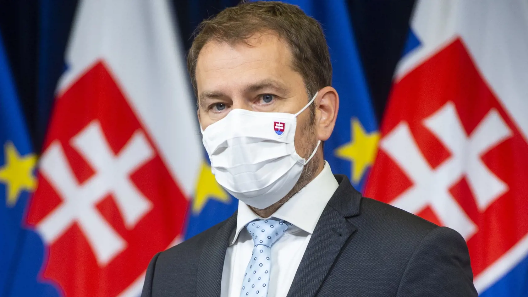 Na snímke predseda vlády SR Igor Matovič (OĽaNO) počas tlačovej konferencie k výsledkom aktuálneho rokovania konzília odborníkov - epidemiológov 19. júna 2020 v Bratislave. FOTO TASR - Jakub Kotian